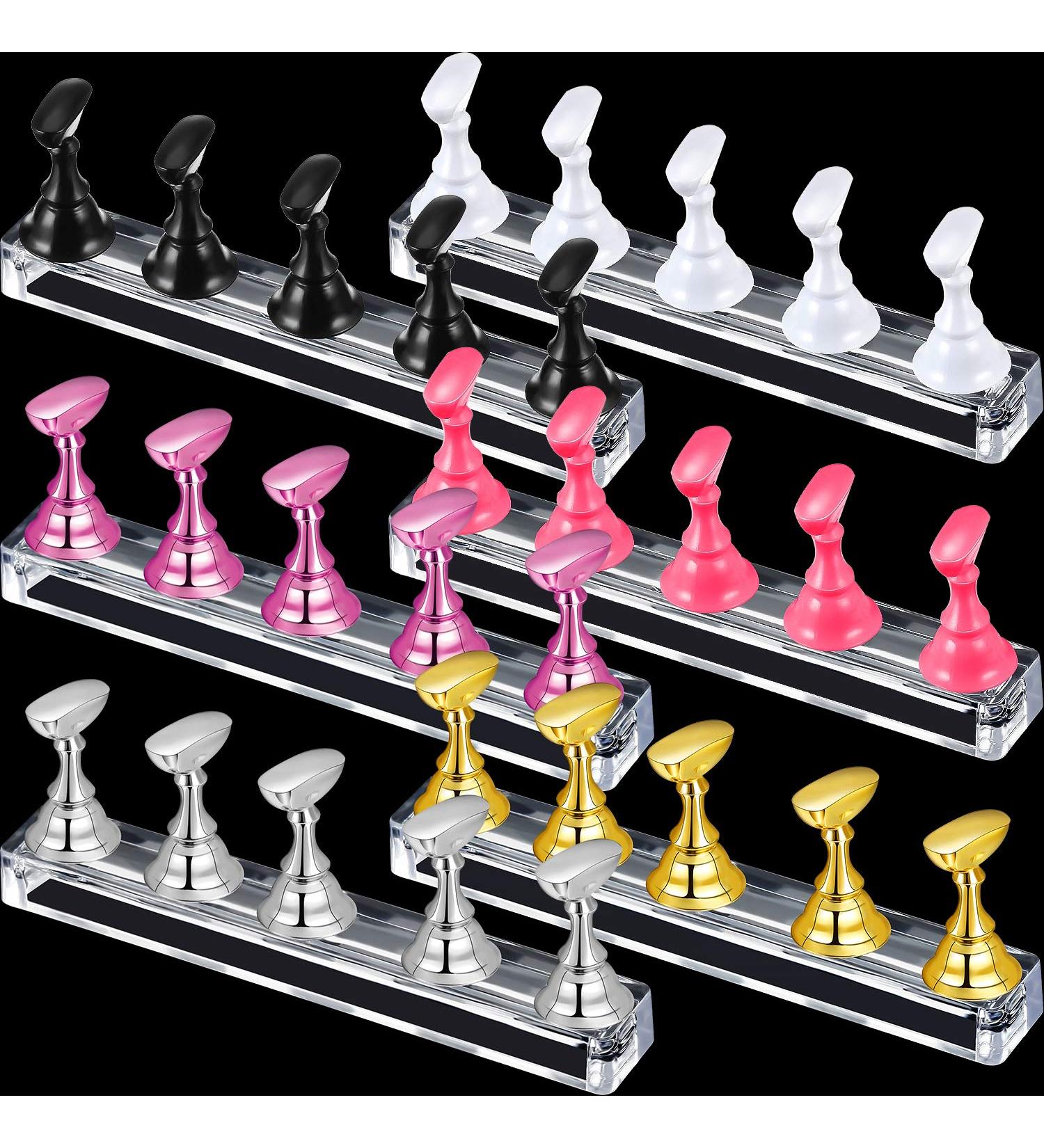 6 Sets Magnetic Nail Tip Display Holder - Acrylic Nail Display Stand for DIY Manicure & Salon | 6 Colors Available - Buy Online on GoSupps.com