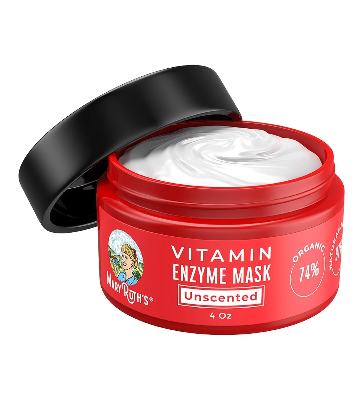 MaryRuth Organics Vitamin Enzyme Skin Treatment Mask - Anti-Aging Plant-Based Glycolic Acid Formula for Men & Women | 4 oz - Buy Online on GoSupps.com