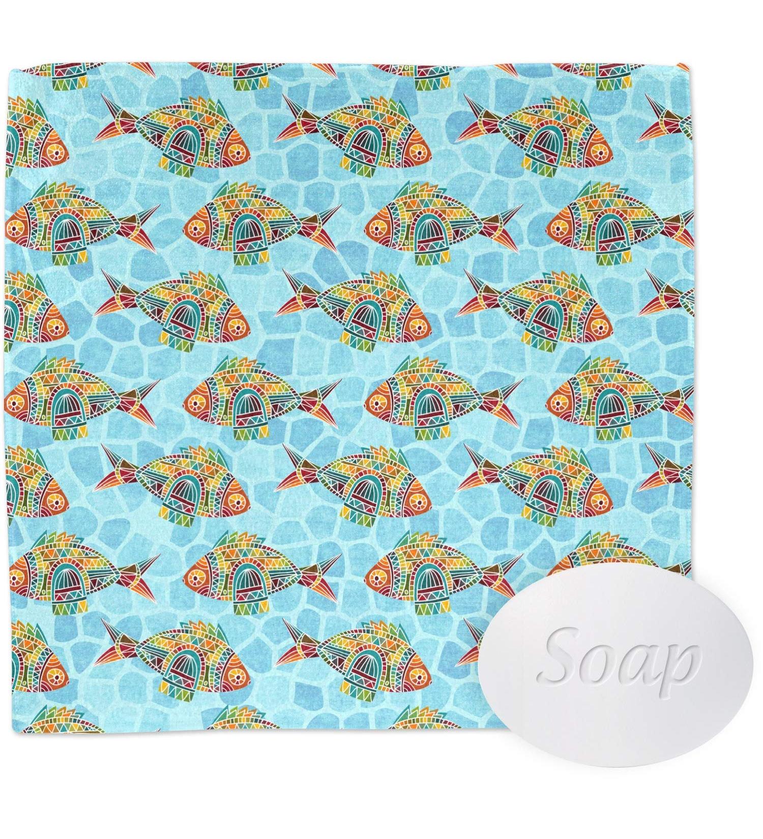 YouCustomizeIt Mosaic Fish Washcloth Square (12" x 12")