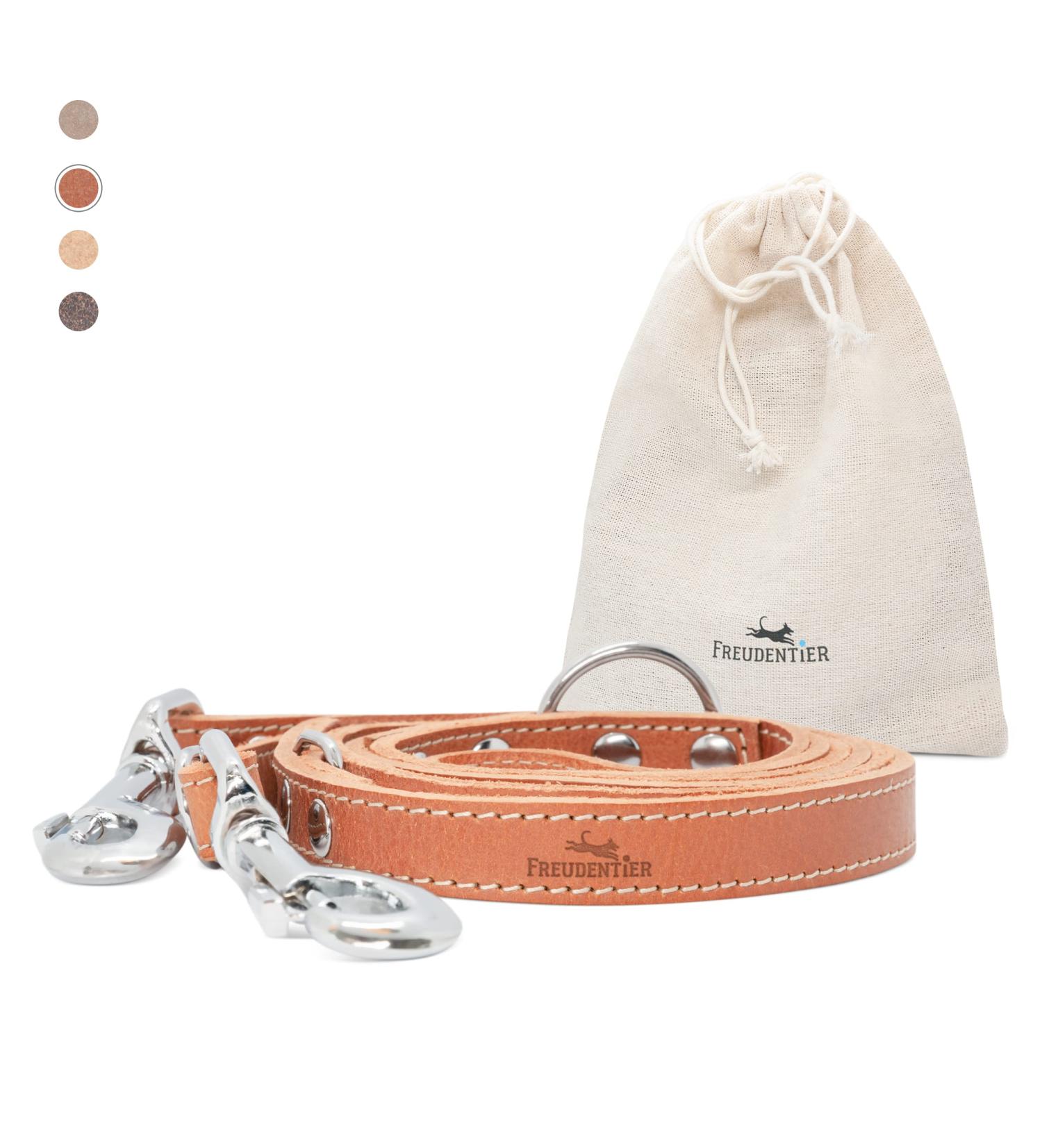 Freudier 2m Adjustable Dog Leash | Premium Certified Leather | Stylish Amstelpark Collection (Cognac 25mm) | Made in Holland - Buy Online on GoSupps.com
