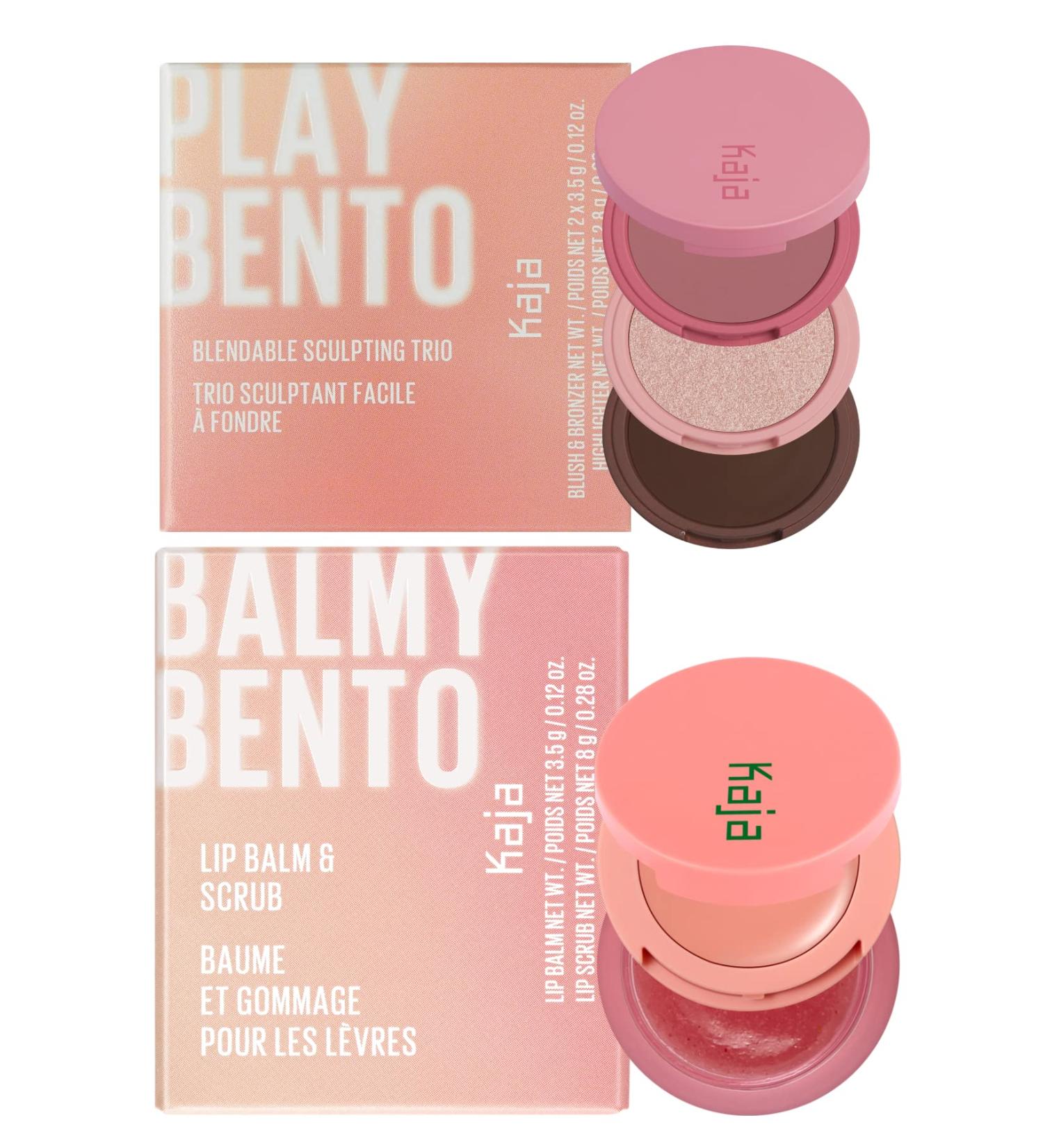Kaja 3-in-1 Sculpting Trio Play Bento in Dolce Cappuccino + Lip Balm and Strawberry Ros Scrub Bundle - 0.4 Oz - Buy Online on GoSupps.com