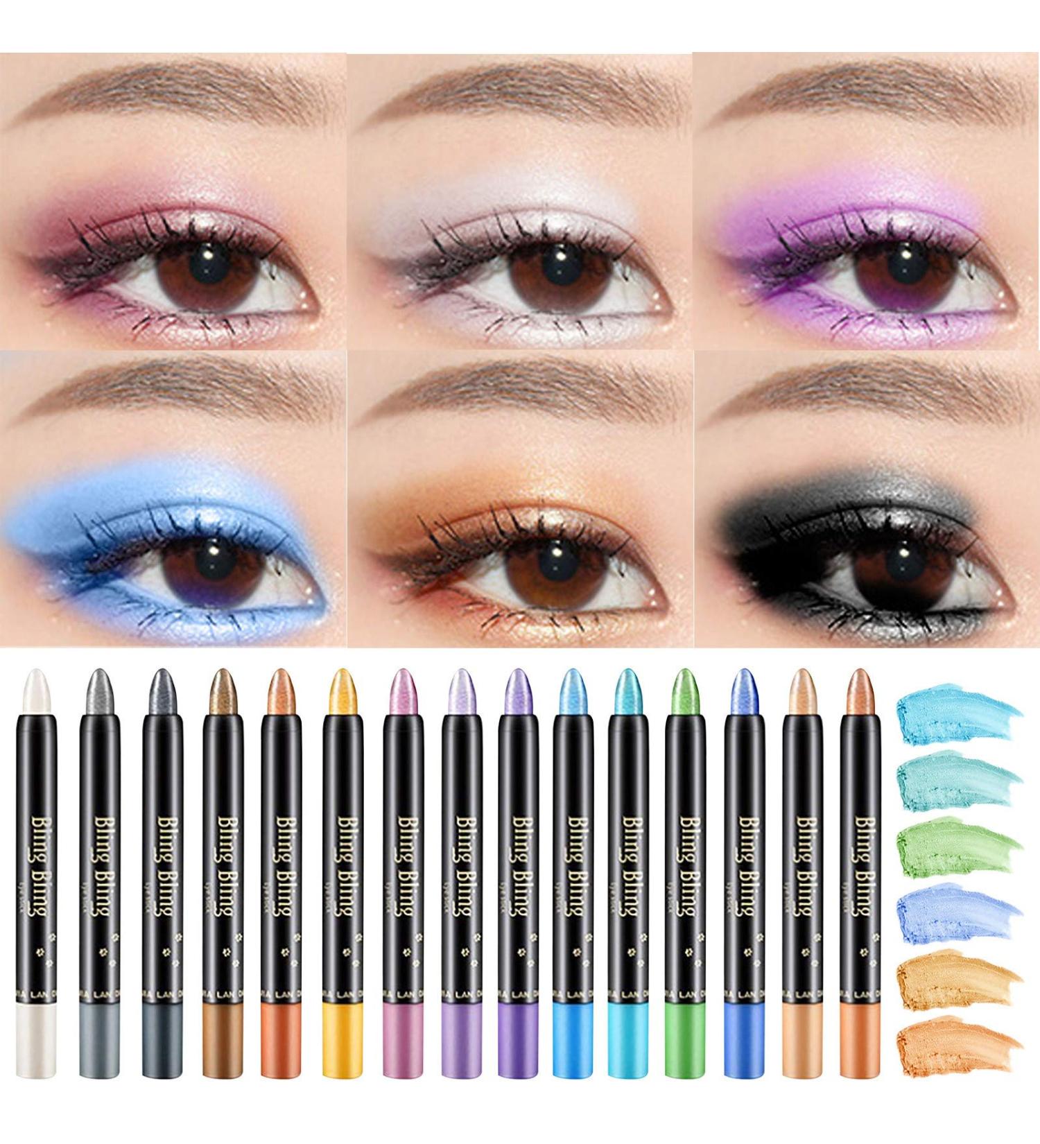 Long-Lasting Glitter Eyeshadow Pen | Waterproof Pearlescent Highlighter Stick for Stunning Looks - Buy Online on GoSupps.com