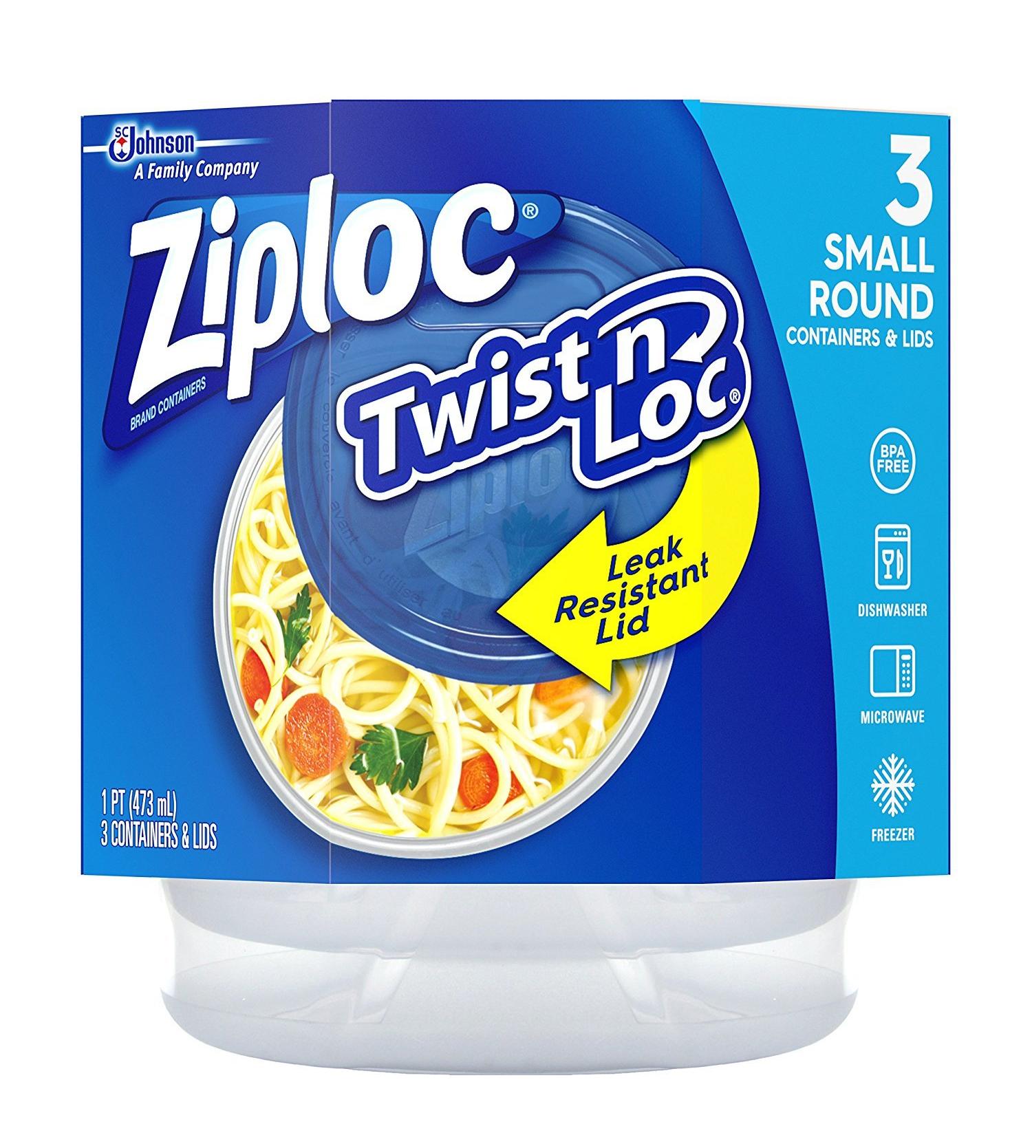 Ziploc Twist 'N Loc Containers - 3 Containers & 3 Lids - 3 Count - Buy Online on GoSupps.com