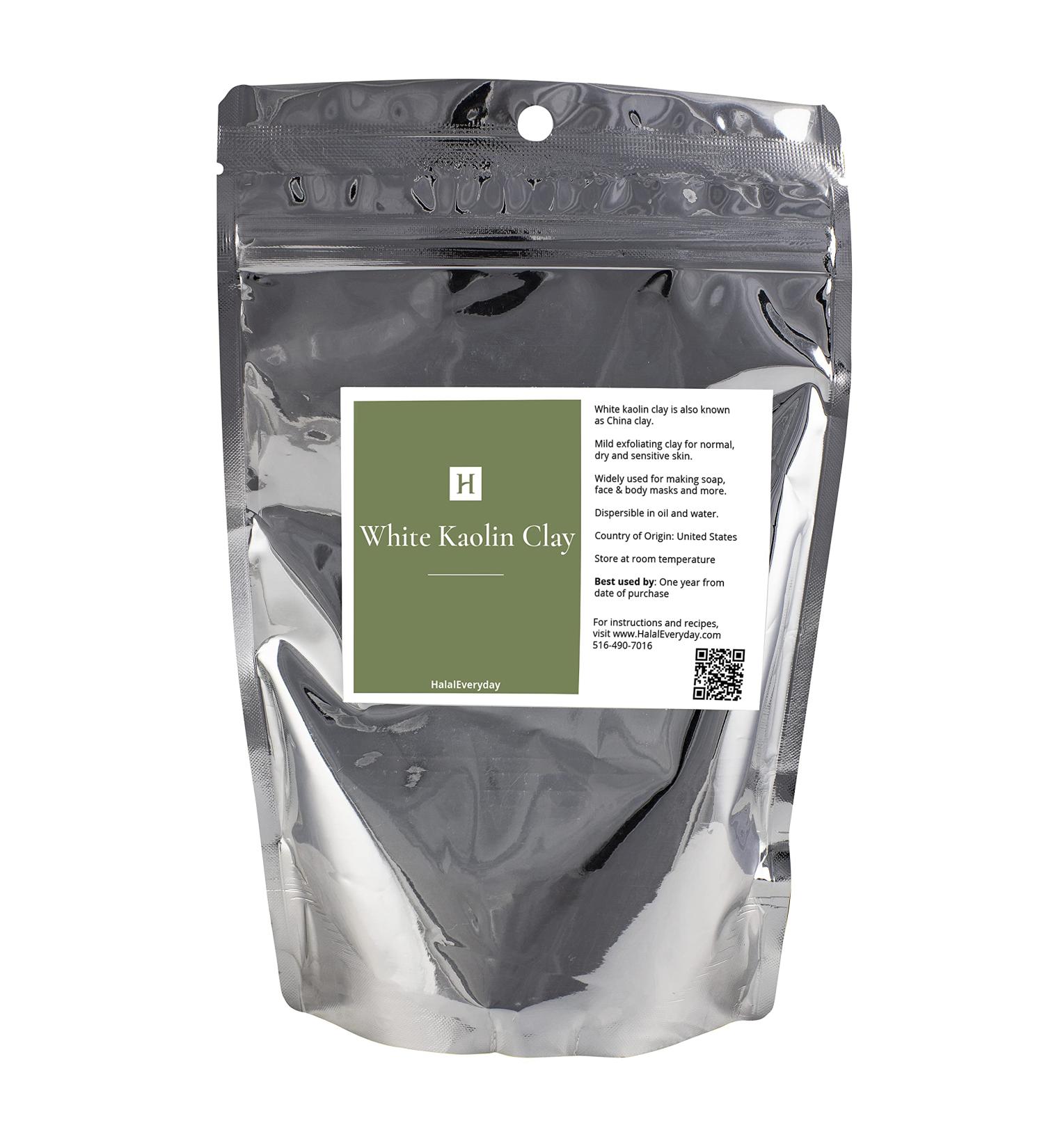 HalalEveryDay 100% Natural White Kaolin Clay Powder - 2lb | Cosmetic Grade for DIY Facial Masks, Spa Treatments, Soap Making | Cleanses, Detoxifies & Evens Skin Tone - Buy Online on GoSupps.com