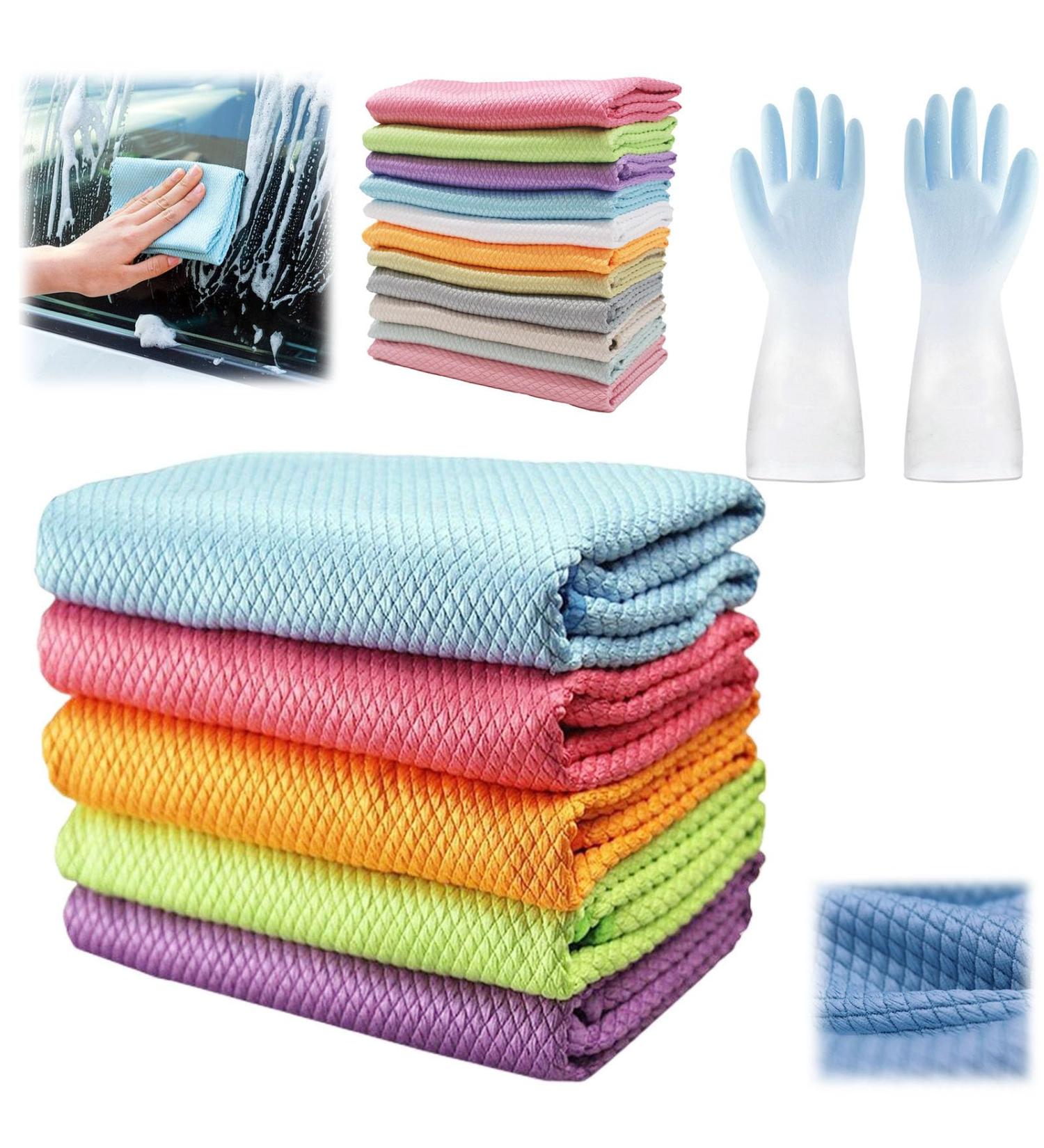 LXINYE Streak-Free Miracle Cleaning Cloths - Reusable Probablei Fish Scale Cleaning Cloth Probable Cleaning Cloth Multipurpose Cleaning Cloth for Glass Dishes Mirrors (5pcs 11.8 * 15.75in) 5pcs 11.8*15.75in - Buy Online on GoSupps.com