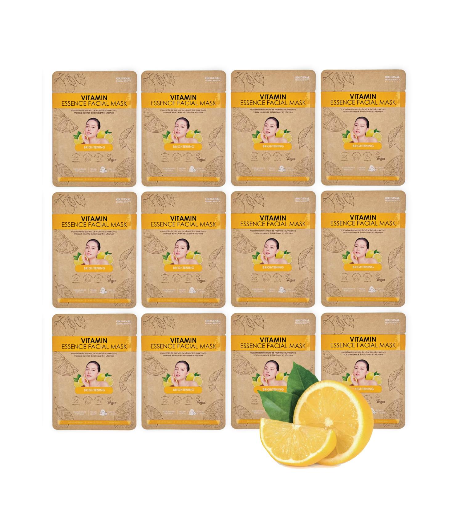 12 PK Vegan Face Masks - Coconut Aloe Vitamin C Cucumber Facial Sheet Masks | Korean Skincare Essentials - Buy Online on GoSupps.com