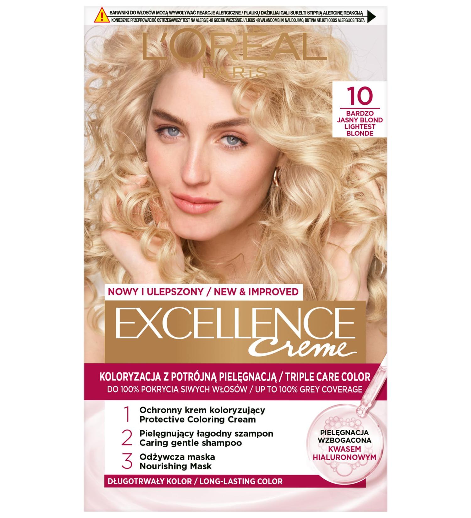  L'Oreal Paris L'Or al Paris Excellence Creme Hair Color 10 Very Light Blonde - Buy Online on GoSupps.com