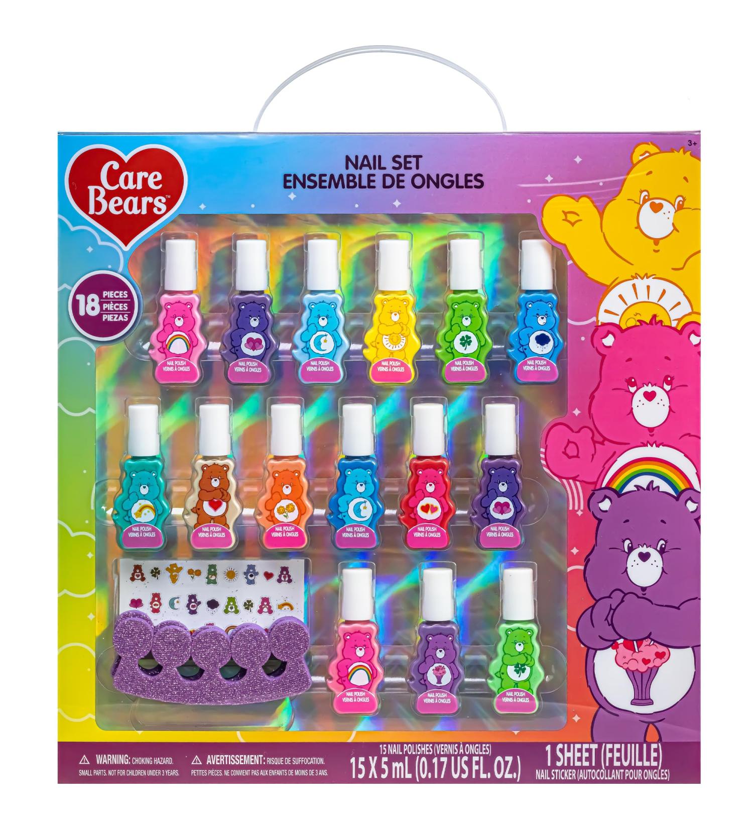 Care Bears Non-Toxic Nail Polish Set for Kids | 15 pcs with Stickers & Toe Spacers | Peelable & Quick Dry | Perfect Birthday Gift for Ages 3+ by Townley Girl - Buy Online on GoSupps.com
