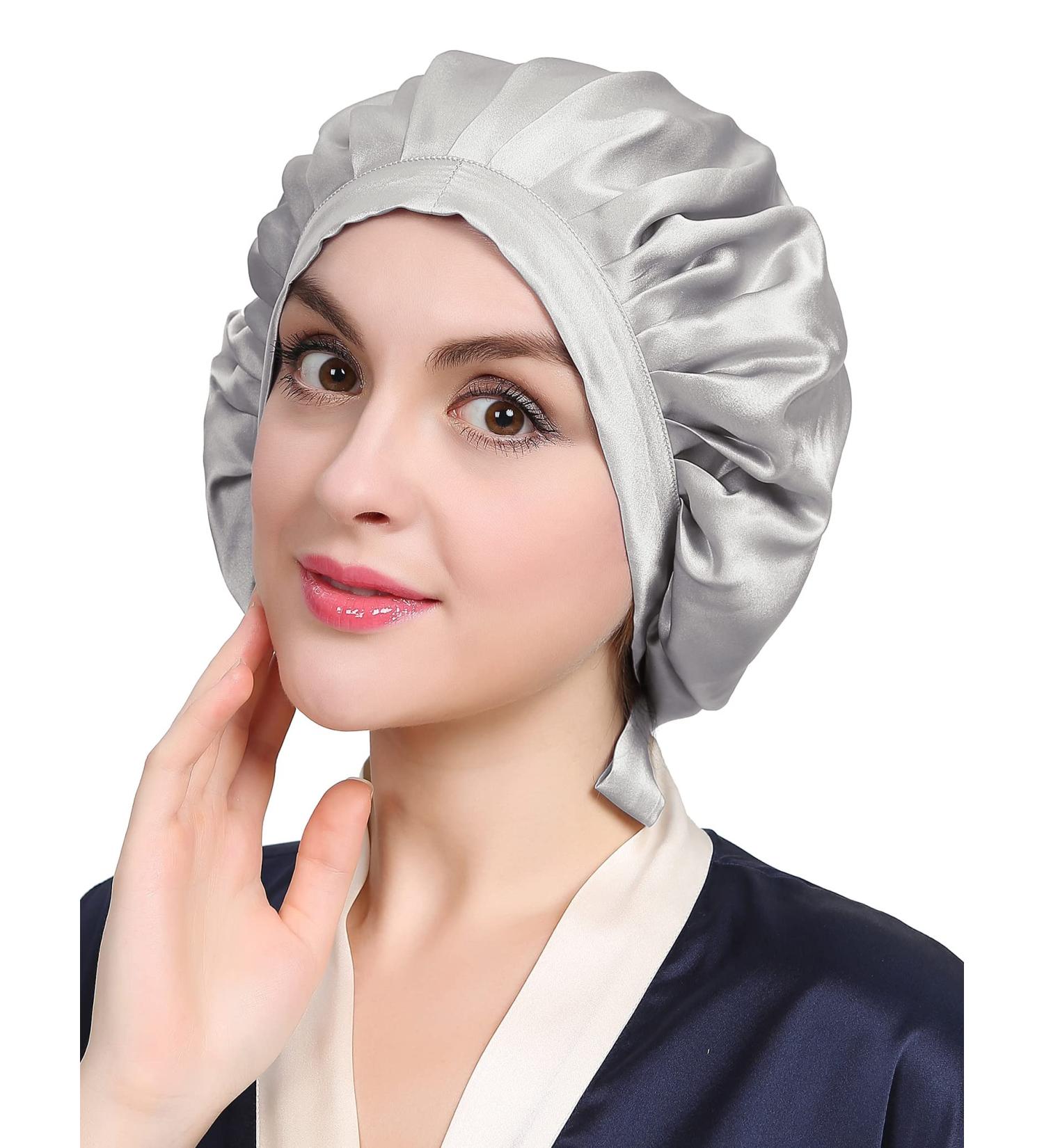 Lilysilk 100% Mulberry Silk Sleeping Cap - Breathable & Slippery Night Hat for All Hair Types | Silver Gray - Buy Online on GoSupps.com