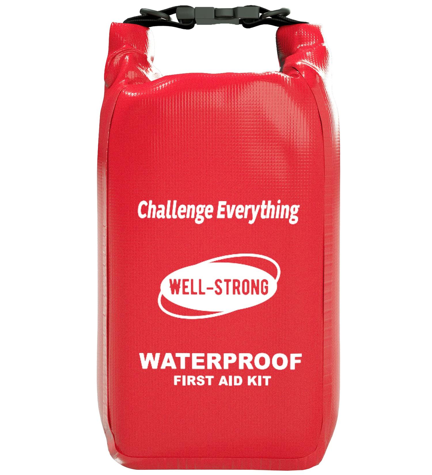 WELL-STRONG Waterproof First Aid Kit Roll Top - Boat Emergency Kit for Fishing, Kayaking, Boating, Swimming, Camping, Rafting - Beach Red WS011-Red - Buy Online on GoSupps.com