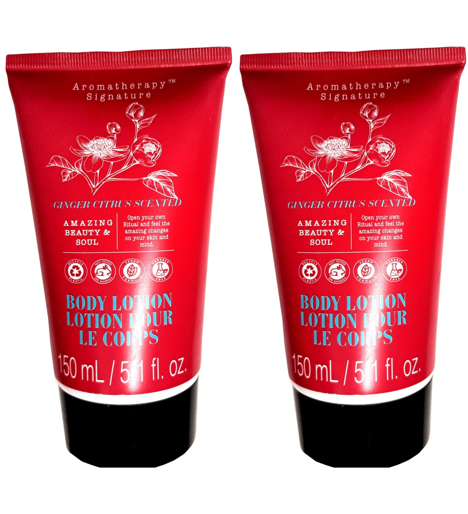 Aromatherapy Signature Body Lotion - Genger Citrus Scented 5.1fl oz/150ml (Set of 2 Pack)