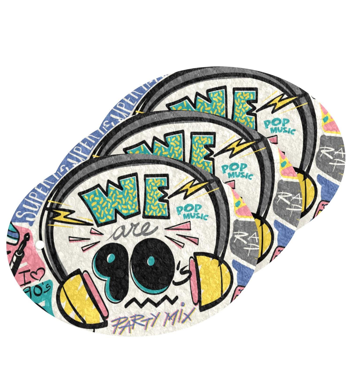 3-Pack Cleaning Kitchen Sponges Oval Vintage Poster Banner Kitchen Cellulose Dishwashing Wood Pulp Cotton - Buy Online on GoSupps.com