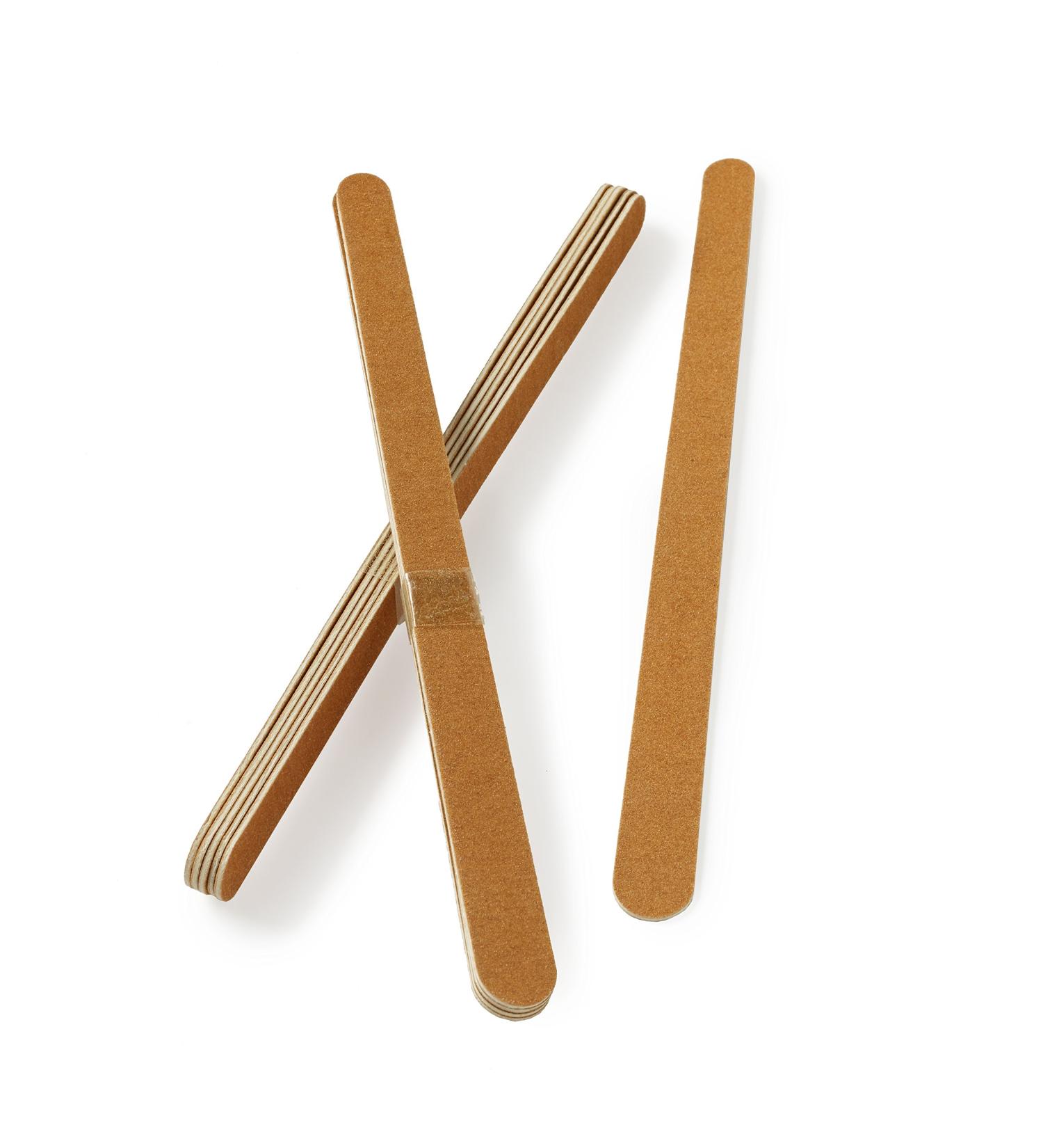 Manicare nail files 12-pack 17 cm long for shaping natural nails on both sides fine and rough grit strong and robust for at home salons professional manicure or pedicure Big smearing boards brown