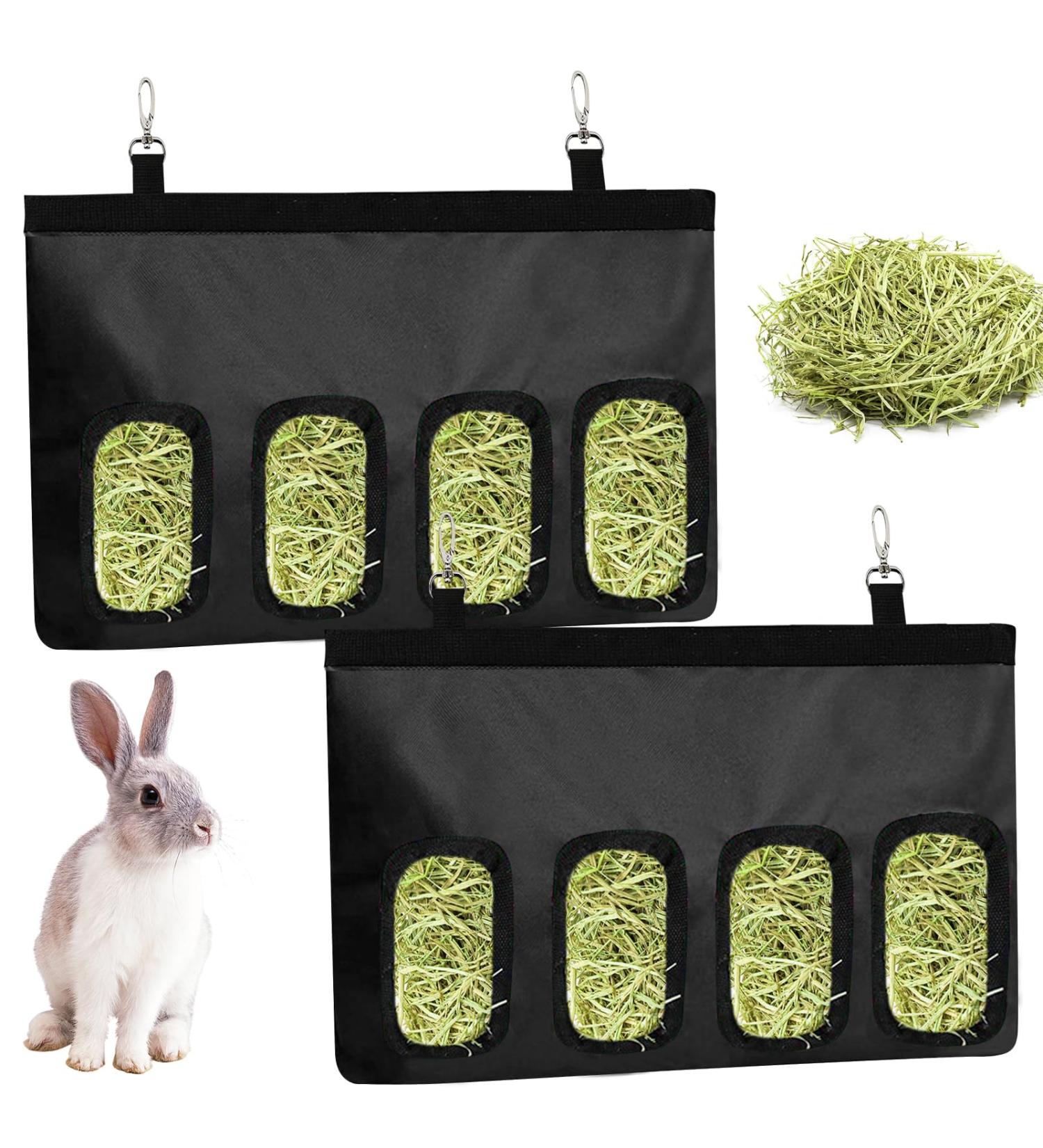 Rabbit Hay Feeder Bag 2 Pcs Rabbit Hay Feed Bag Guinea Pig Hay Feeder Storage Hay Feeder Hanging Bag Hanging Feeding Hay with 4 Holes Small Animals Hay Feeder Bag for Rabbit Guinea Pig Hamster - Buy Online on GoSupps.com