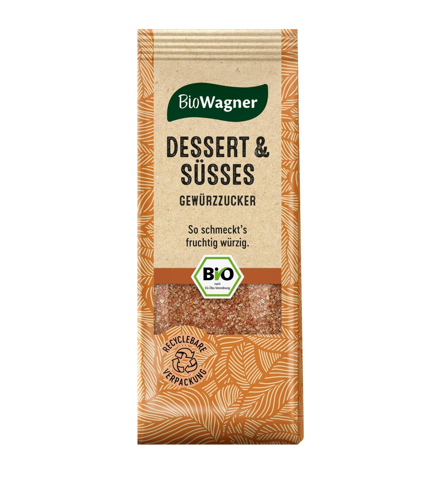 Biowagner - organic dessert & sweet spice sugar |Sweet grade for all sorts of desserts or porridge |Natural organic ingredients |Recyclebare packaging |80 g