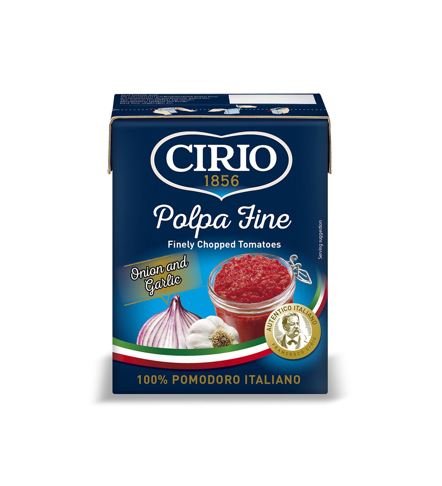 Cirio Chopped Tomatoes with Onion 390 g - Buy Online on GoSupps.com