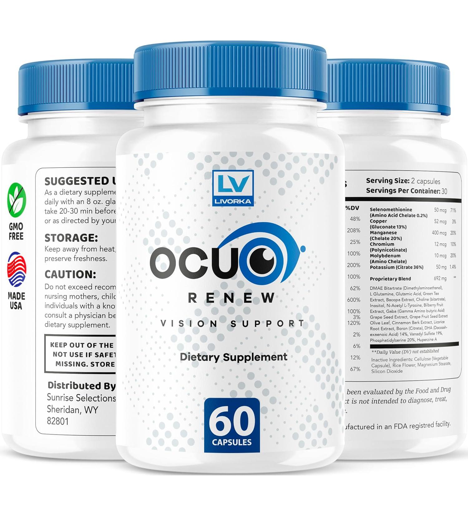 LIVORKA Ocuo Renew Capsules - Pack of 3 - 60 Cpasules - Buy Online on GoSupps.com