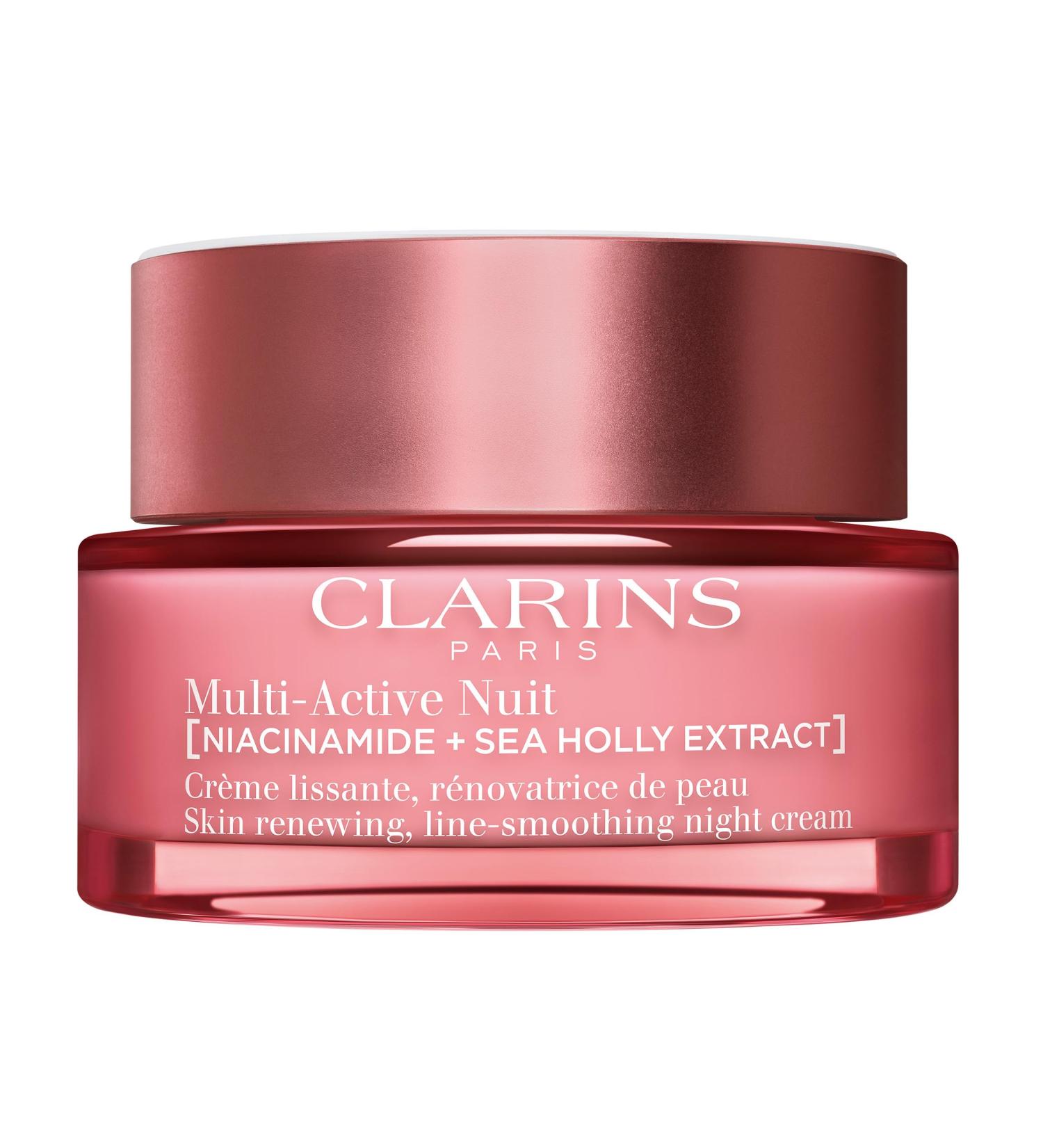 Clarins Multi-Active Renewing Night Moisturizer with Niacinamide | Smooth Fine Lines | Visibly Tighten Pores | Even Tone and Texture | Boost Glow | Strengthen Moisture Barrier | Dry Skin Type - Buy Online on GoSupps.com