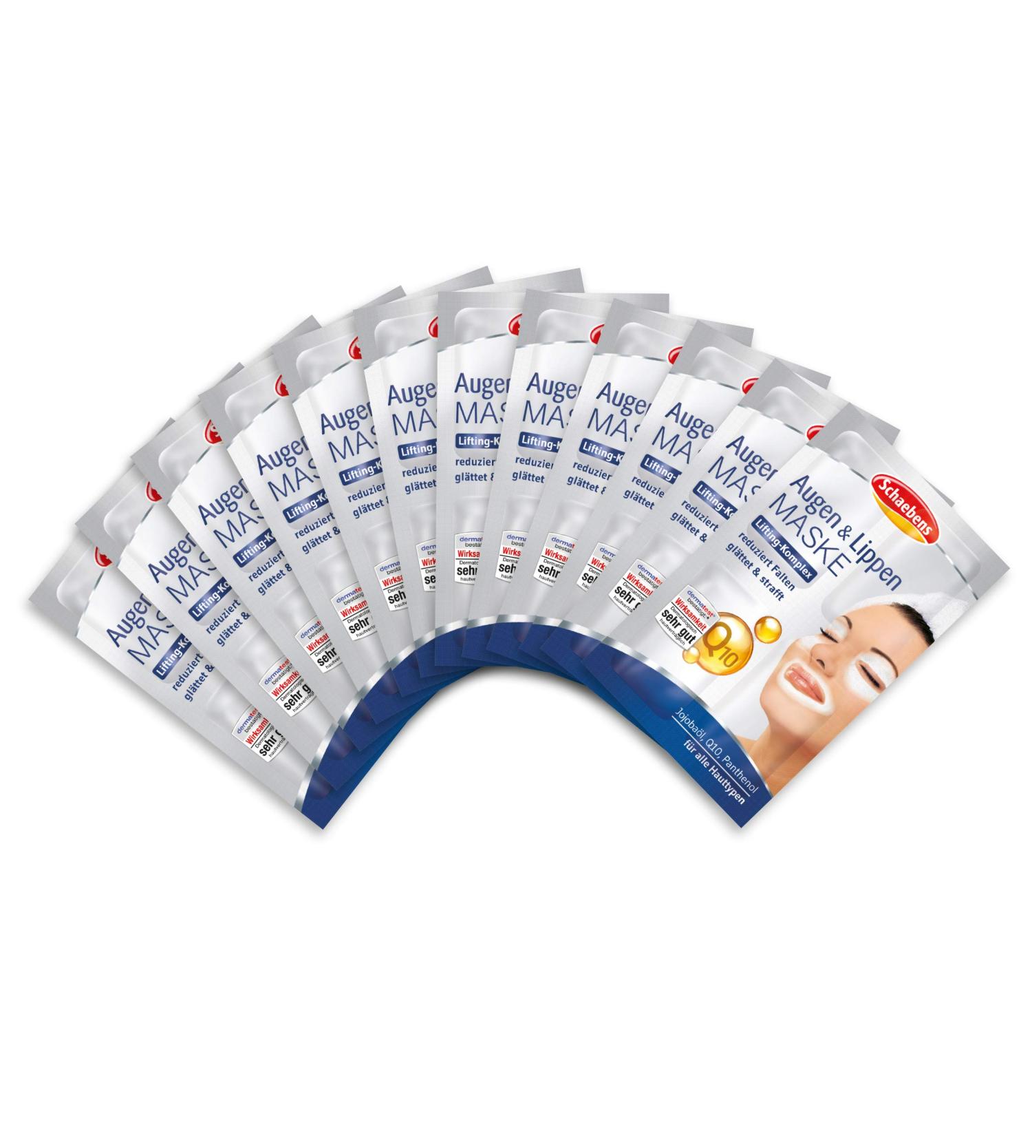 Buy Schaebens Eye & Lip Mask (12x 6ml) - Lifting Complex with Jojoba Oil Q10 & Panthenol for All Skin Types | International Shipping Available - Buy Online on GoSupps.com