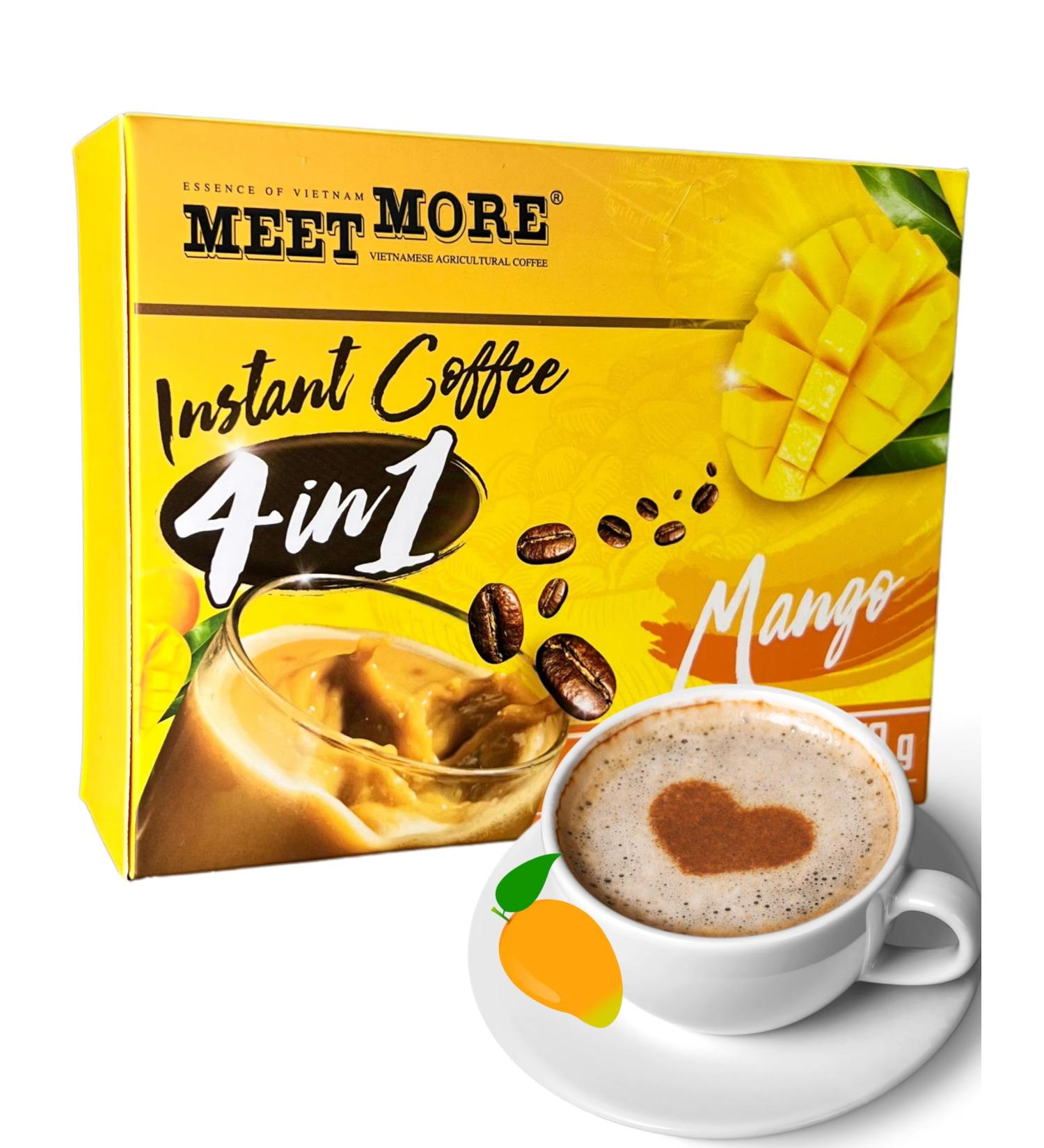 Meet More - Caf 4en1 Noix de Coco - Caf Soluble Instantan la Noix de Coco - Qualit Premium - Caf Exotique - Go t Fruit - 270g - Viet Nam (1er Mangue) - Buy Online on GoSupps.com
