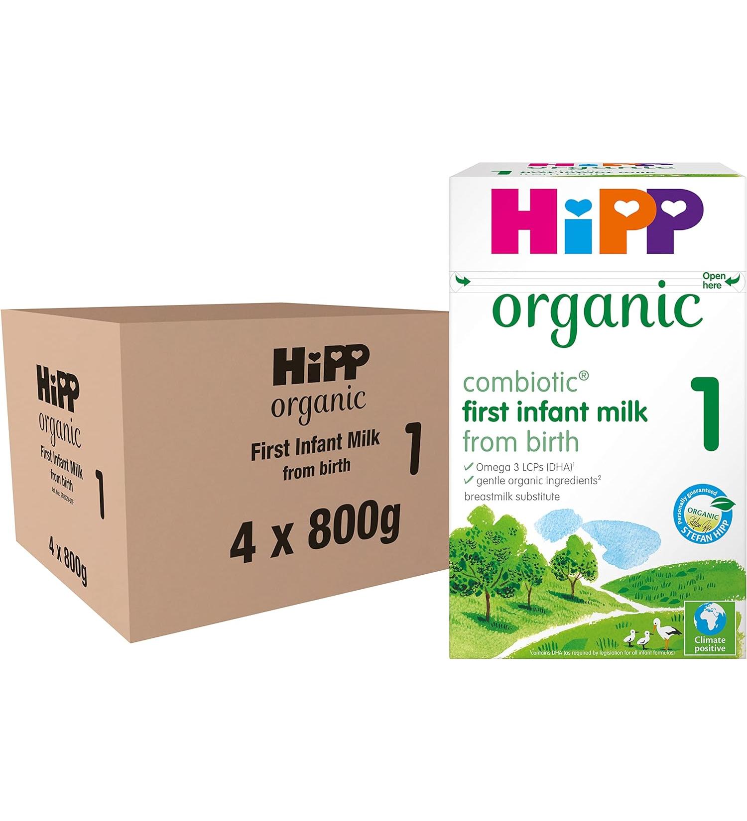 HiPP Organic 1 First Infant Baby Milk Powder Formula  From Birth  800g (Pack of 4) - Buy Online on GoSupps.com