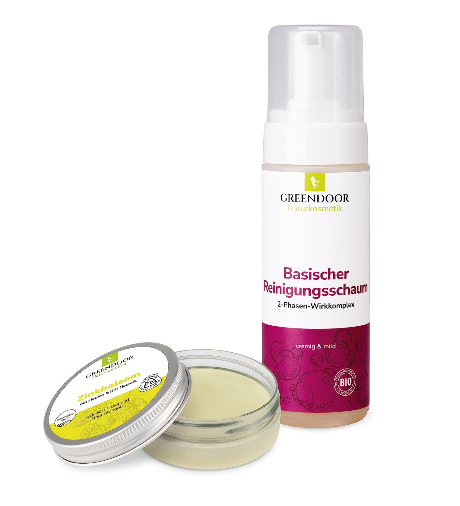 Greenendoor Anti-Pimple Set: Natural Balm & Foam to Reduce Pimples & Prevent Breakouts - Cruelty-Free Skincare - Buy Online on GoSupps.com