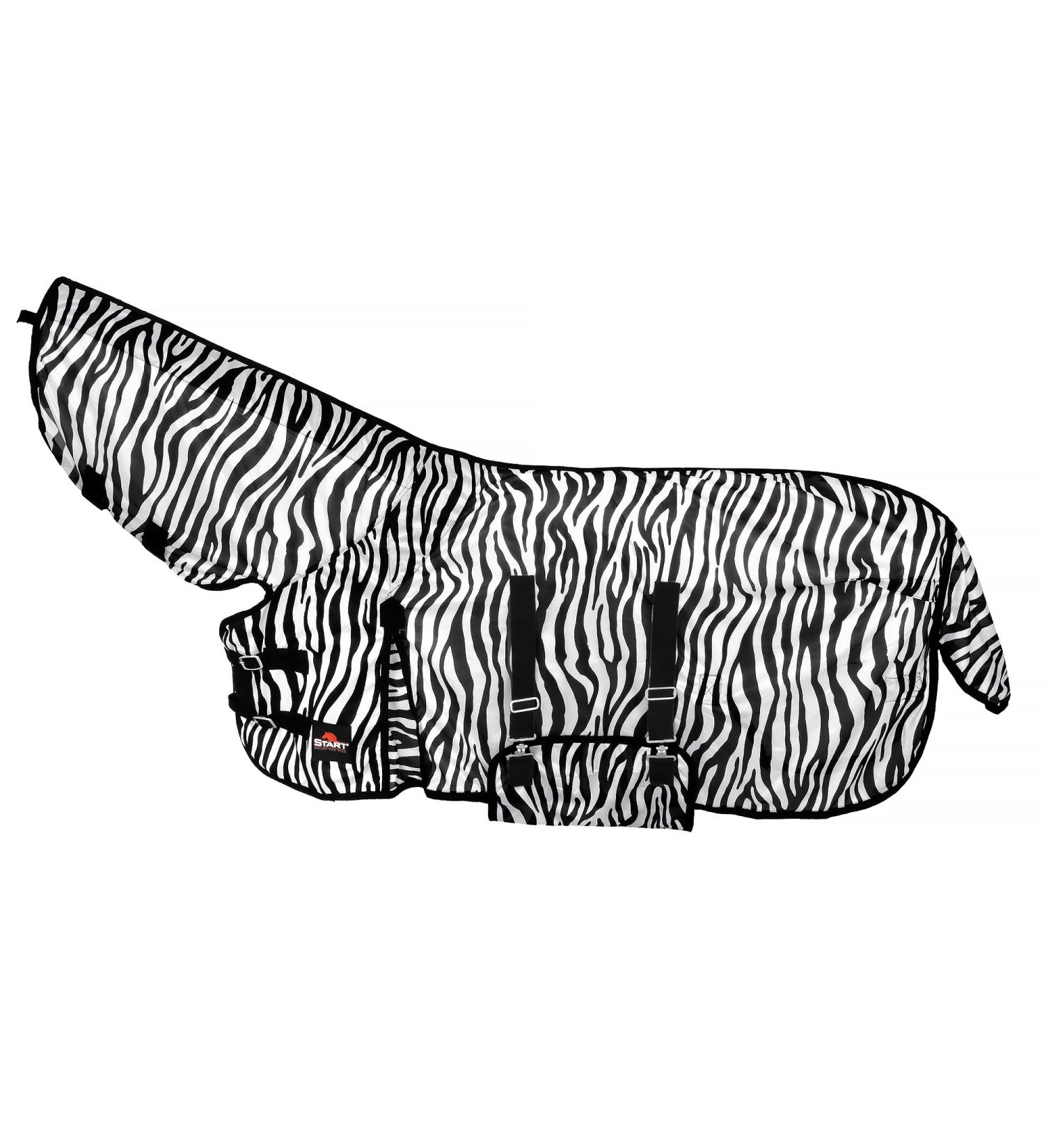 Breathable Summer Blanket for Horses - Elastic Neck Insect Protection Eczema Relief - 145 cm White/Black - Buy Online on GoSupps.com