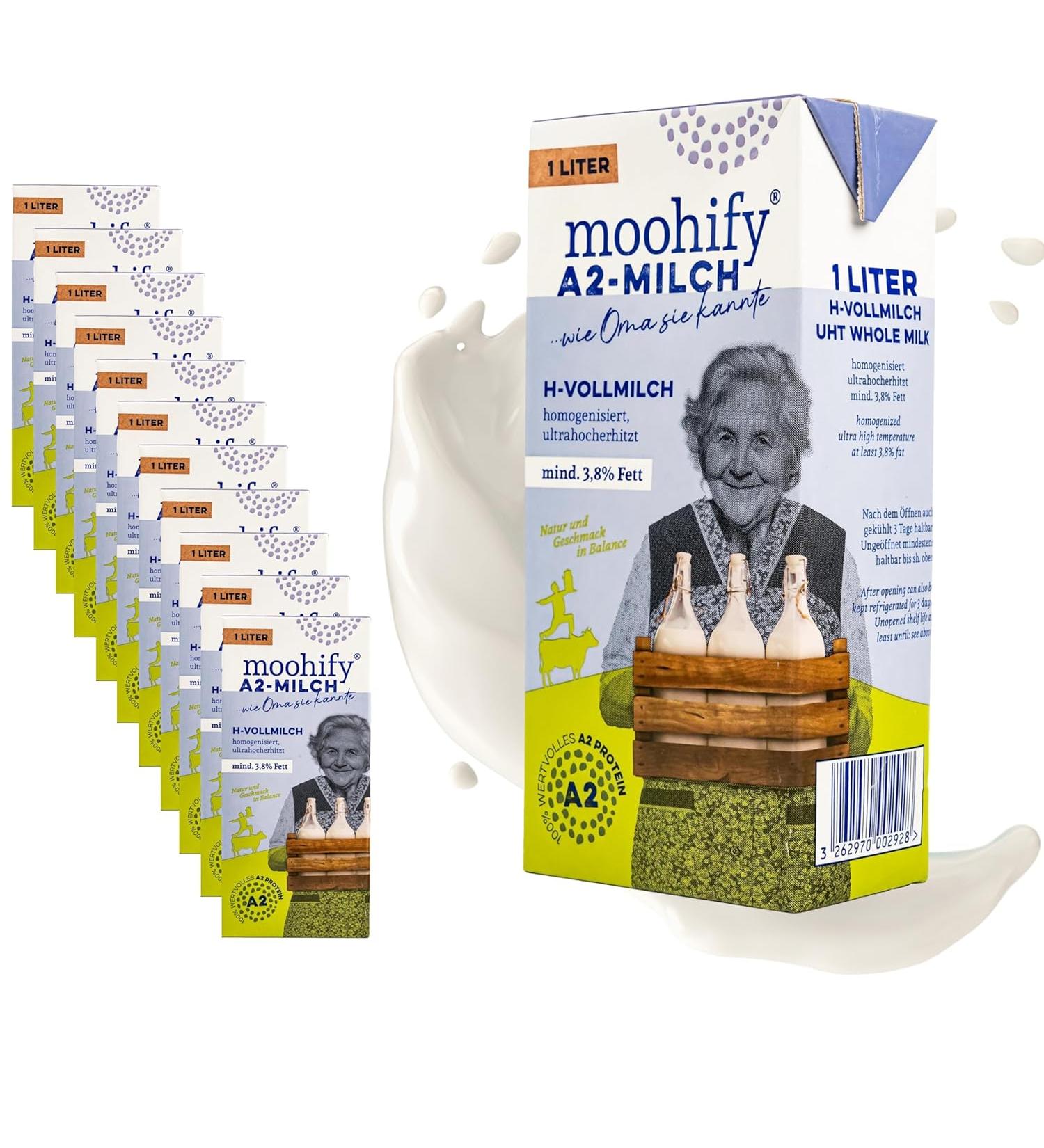 Buy A2 Feel-Good Full Cream Milk 3.8% - 12 Pack | High-Protein Non-GMO Cow's Milk | Ideal for Athletes - 1L Each - Buy Online on GoSupps.com