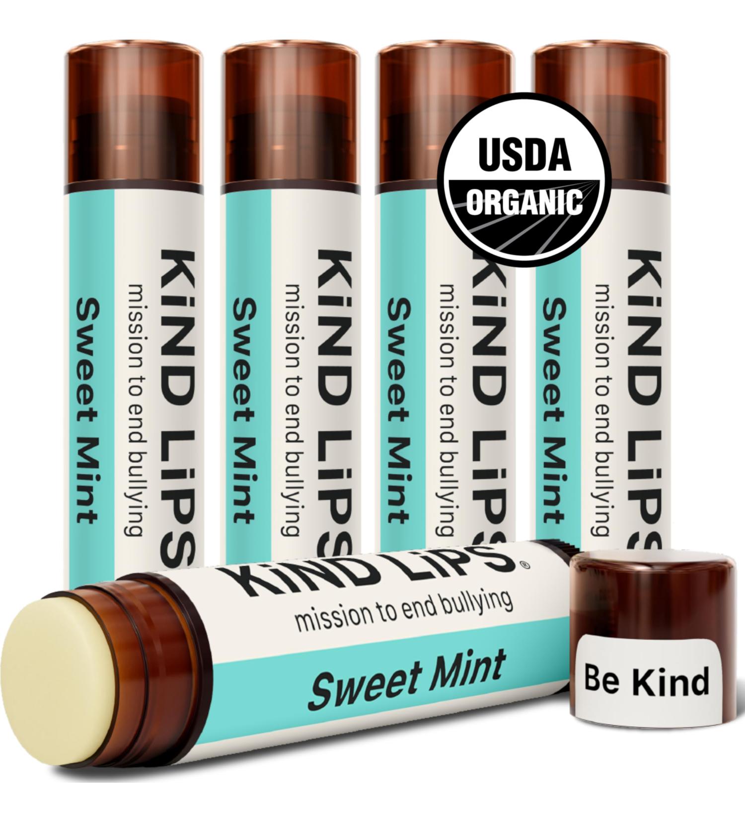 Kind Lips Sweet Mint Organic Lip Balm Natural Moisturizing Lip Care 5 Pack Sweet Mint 1 Count (Pack of 5) - Buy Online on GoSupps.com