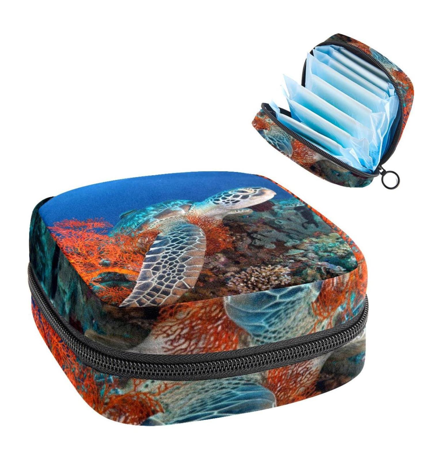 Anna Cowper Sea Turtle Sanitary Napkin Storage Bag - Portable Period Pouch for Women & Teens - Buy Online on GoSupps.com