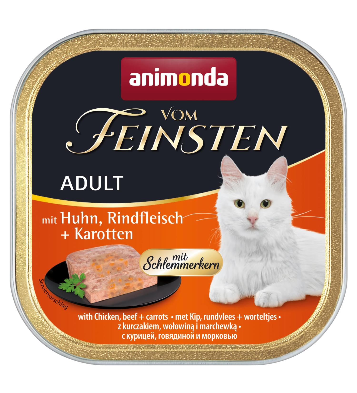 Animonda Adult Cat Food - Gourmet Wet Food with Chicken Beef & Carrots | 32 x 100g - International Shipping Available - Buy Online on GoSupps.com