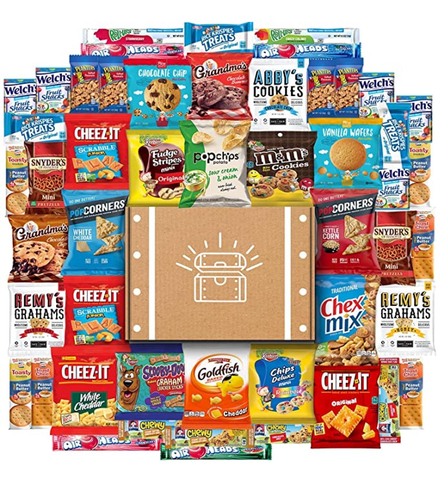 52 Count Cookies, Chips & Candies Care Package - Variety Pack Sampler - Buy Online on GoSupps.com