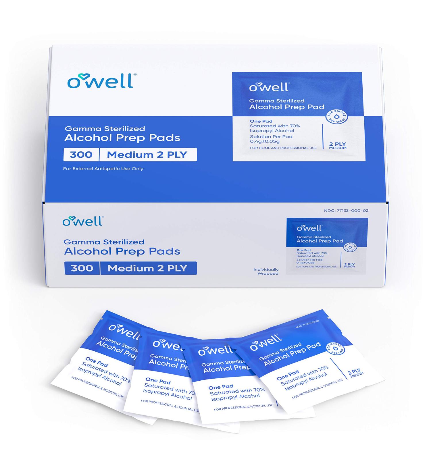 Alcohol Wipes 300 Count | Sterile Alcohol Prep Pads - Individually Wrapped - 2-Ply Antiseptic | Ideal for First Aid Kits | 300 Surgical Alcohol Swabs - Buy Online on GoSupps.com