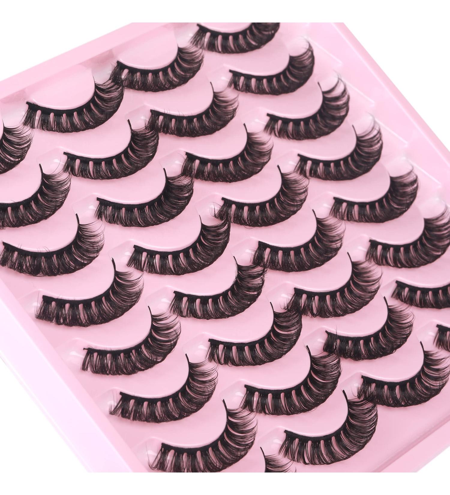 JIMIRE False Eyelashes 3D Russian Strip Lashes Fluffy Faux Mink Lashes Natural Cat Eye C-D Curl 15MM Medium Length 16 Pairs Handmade Soft Reusable False Eyelashes Pack Russian Strip 16 Pairs -2 - Buy Online on GoSupps.com