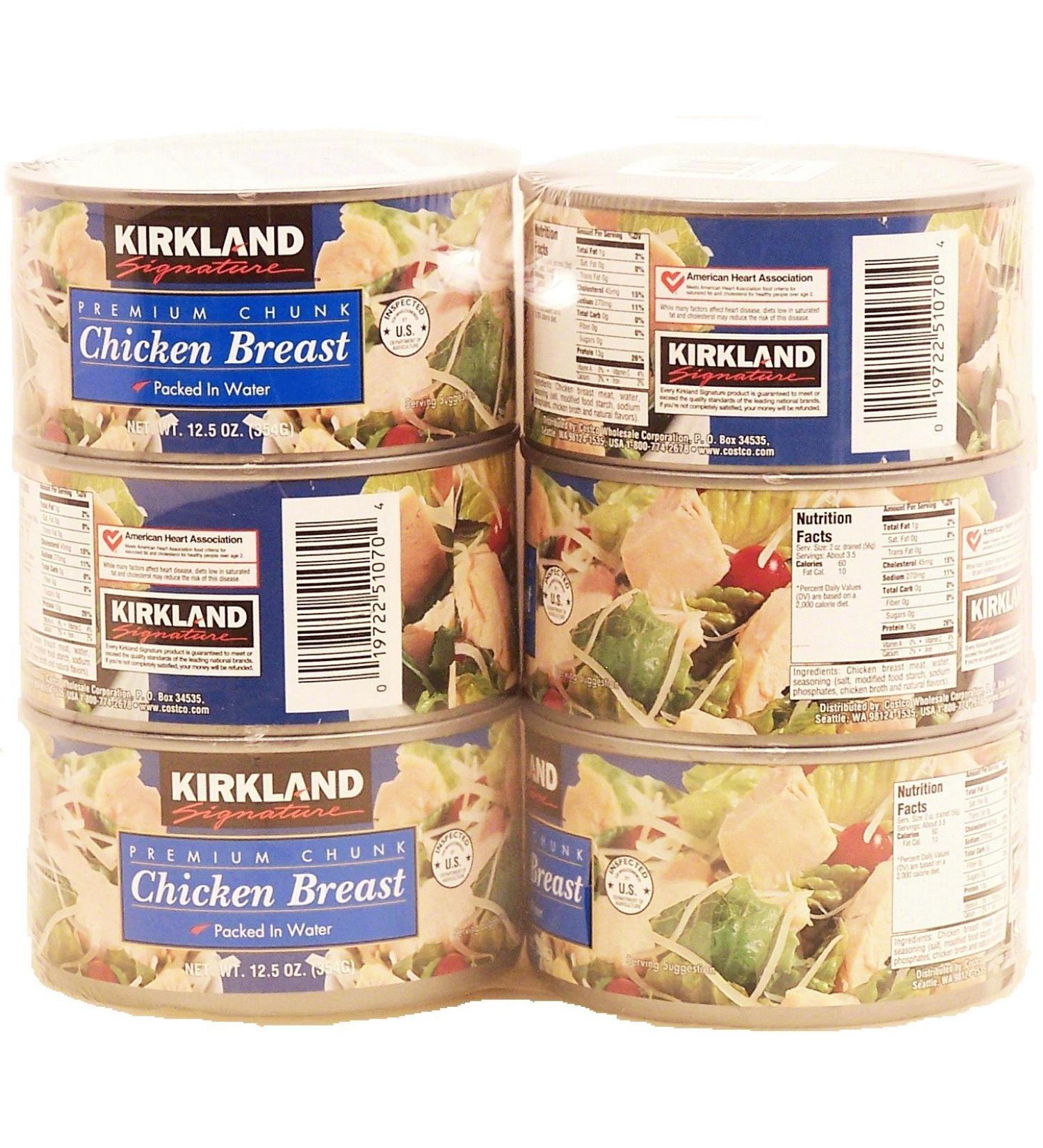 Kirkland Signature Premium Chunk Chicken Breast in Water 12.5oz 6 Pack - Buy Online on GoSupps.com