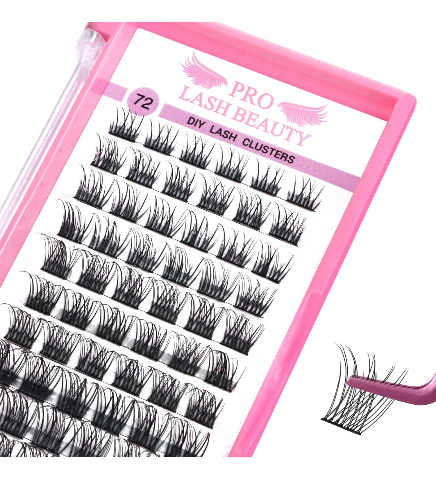 Cluster Lashes 72 Pcs Individual Lashes | DIY Eyelash Extensions | Natural Soft Reusable Lashes | C Curl 12mm - Buy Online on GoSupps.com