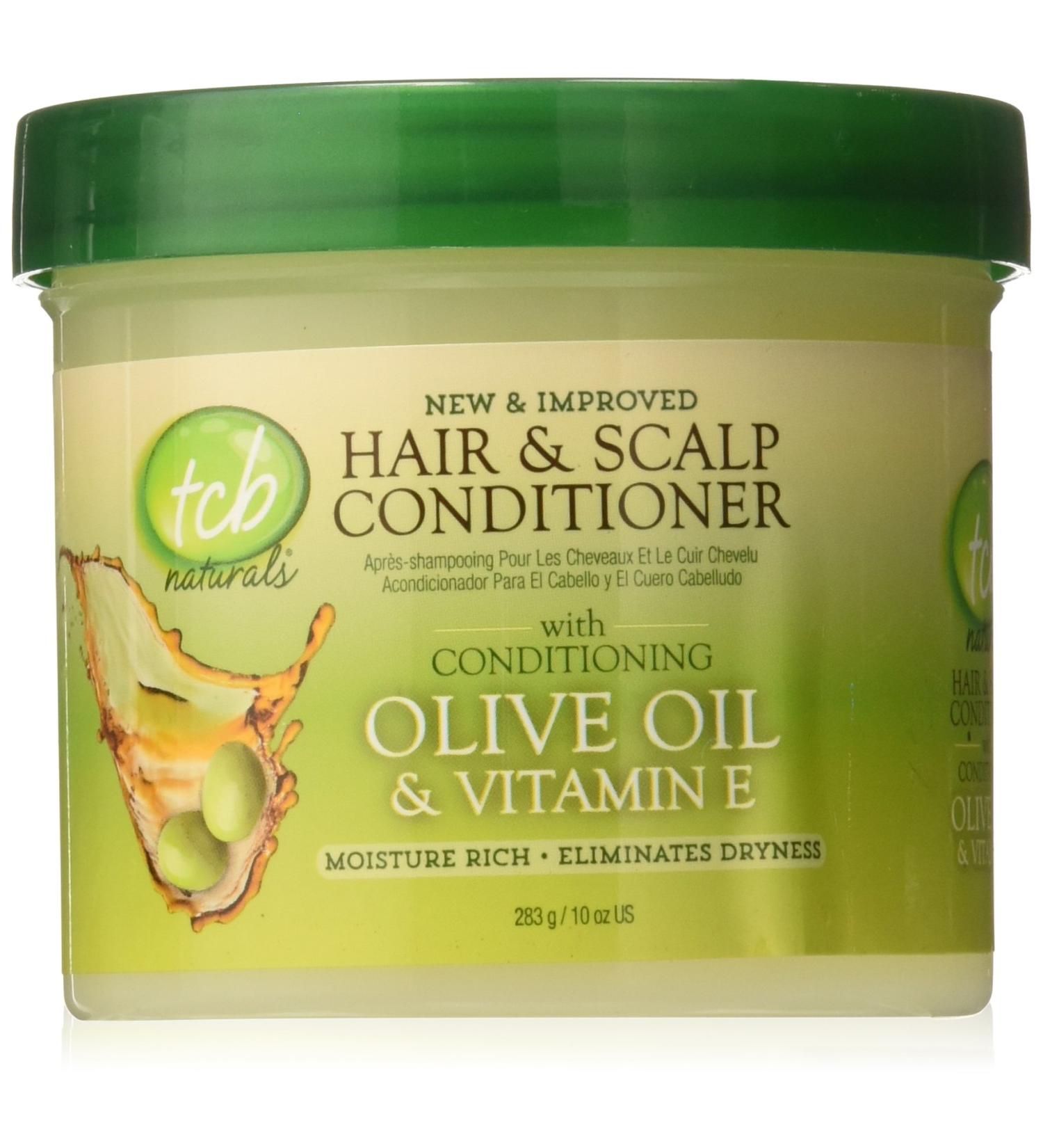 TCB Naturals Conditioner Hair & Scalp Olive Oil & Vitamin-E Jar 10 Ounce