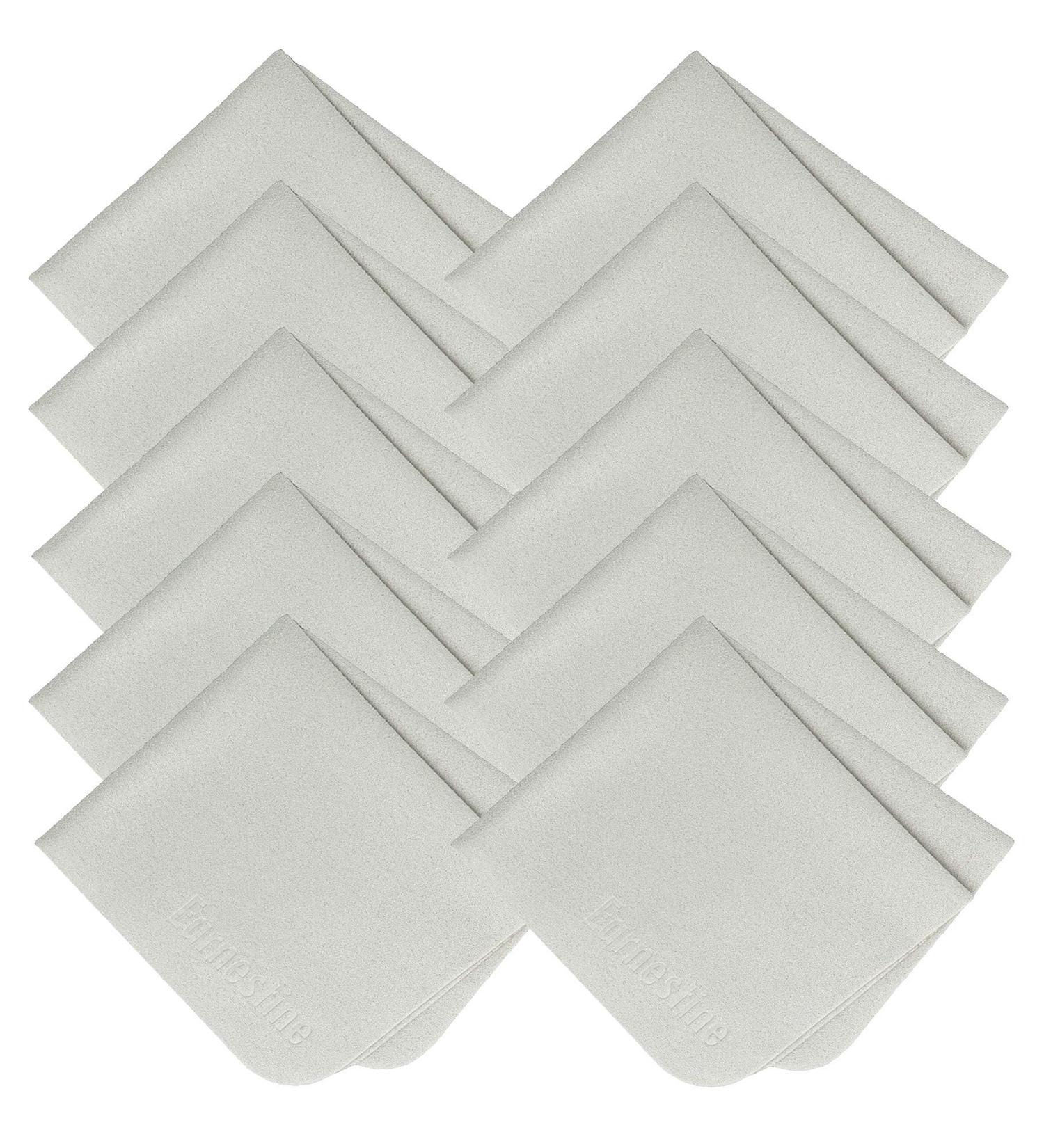 Premium Eyeglass Cleaning Cloths - 10 Pack Gray Suede Microfiber Lint Free & No Color Bleeding - 6 x 7 Inch - Buy Online on GoSupps.com