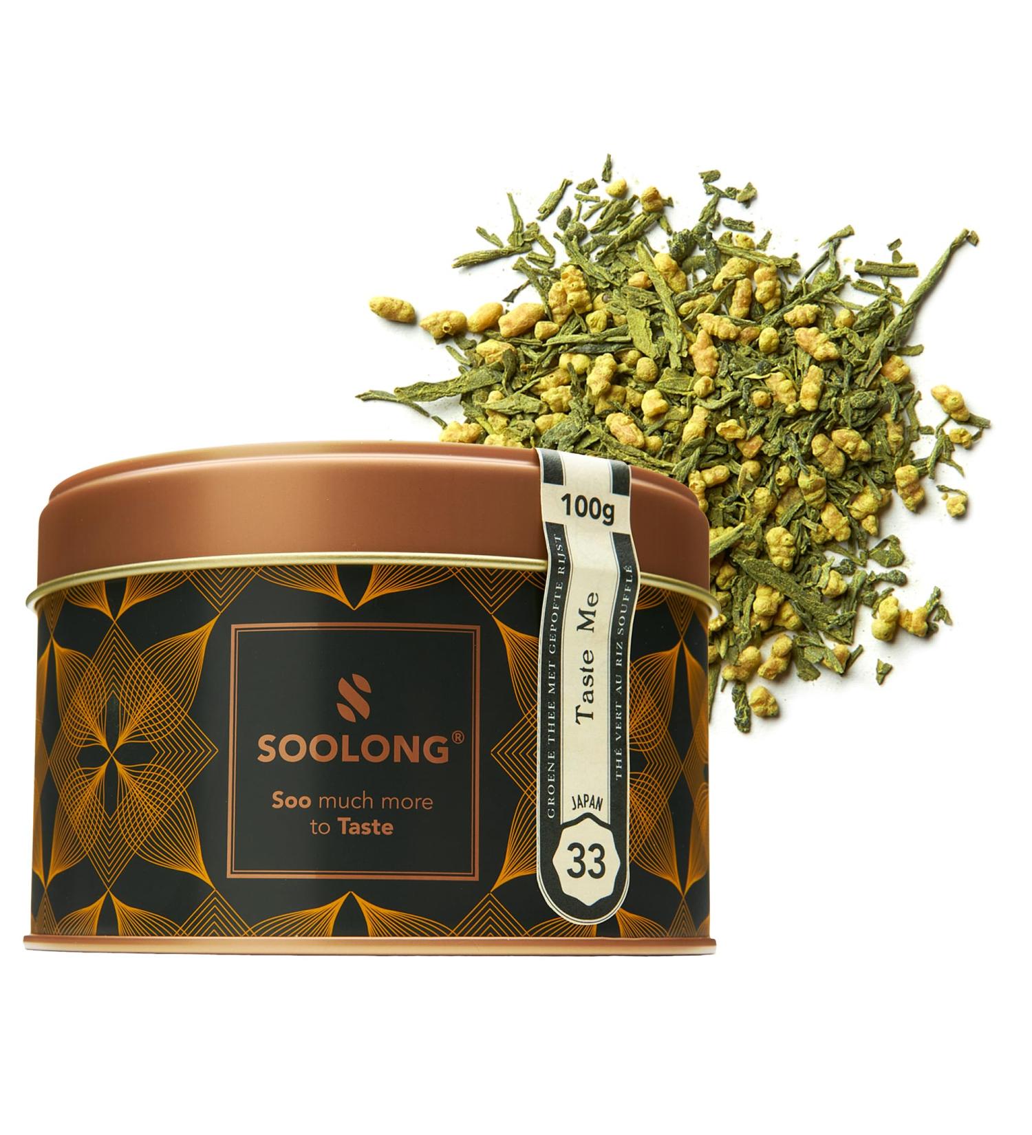 Soolong Taste Japan No33 Japanese Green Tea Velvety Genmaicha Matcha & Puffed Rice Sustainable Loose Tea Premium Tea from Japan Can 100gram Japan Genmaicha Matcha & Puffed Rice - Buy Online on GoSupps.com