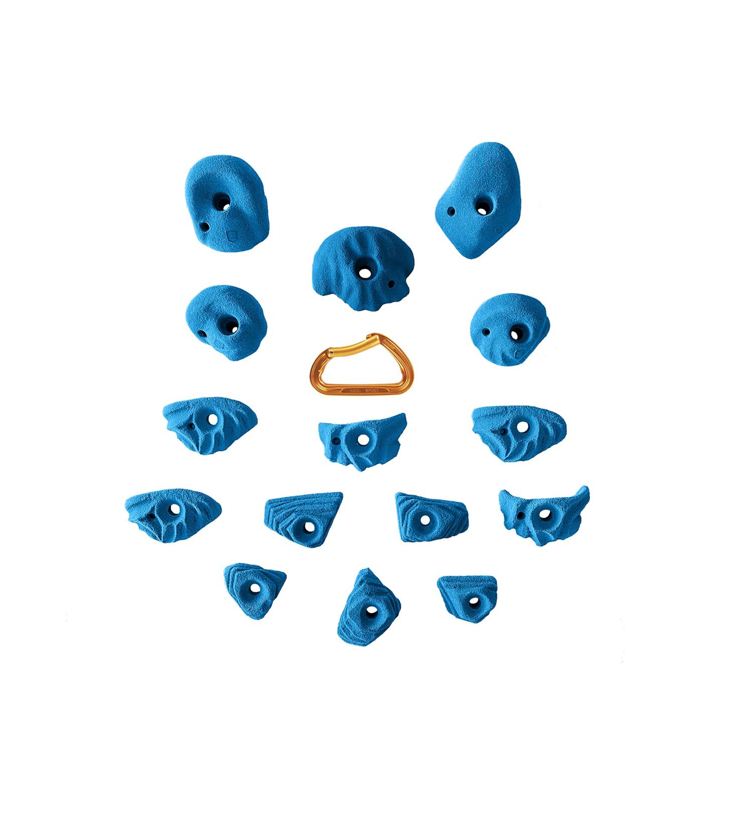 15 Rock Climbing Holds Jugs Crimps Foot Hold Set Bouldering Home Wall Gym Holds Blue