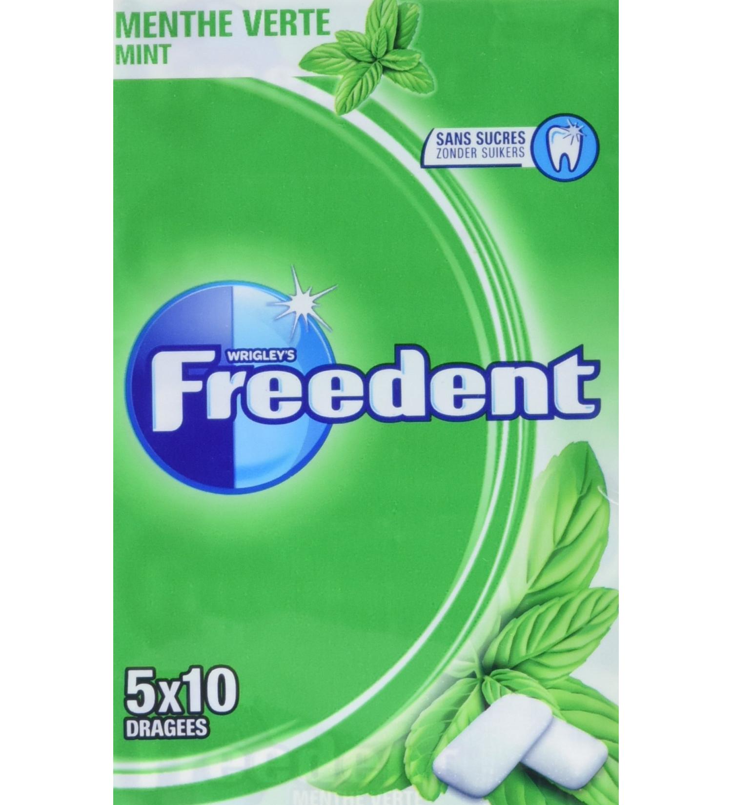 Freedent 5 Boxes of 10 Chewing Gums without Sugars Spearmint 70g - Buy Online on GoSupps.com