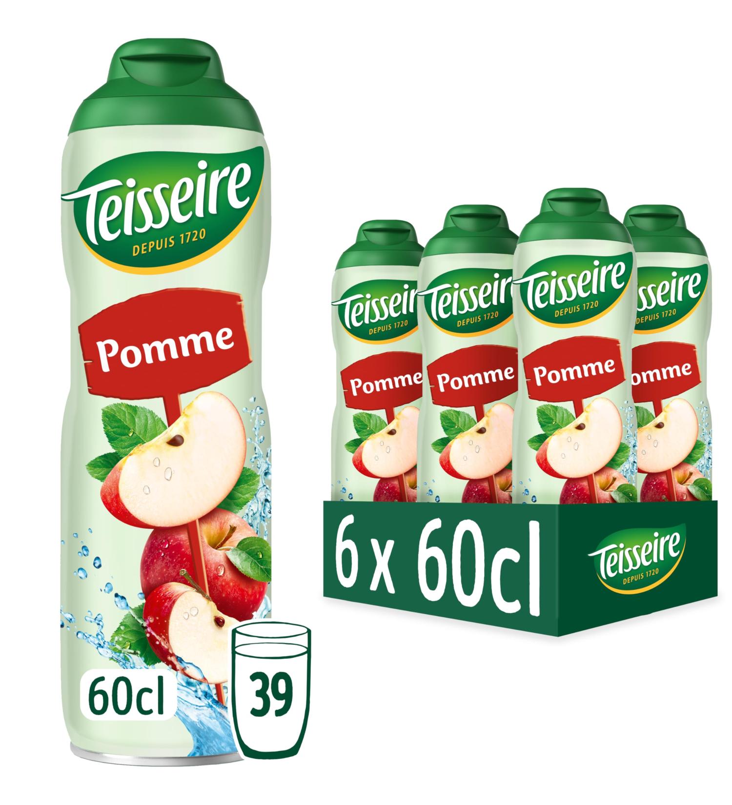 Teisseire Apple Syrup for Refreshing Drink Cocktails Recyclable Bottle 6x60cl - Buy Online on GoSupps.com