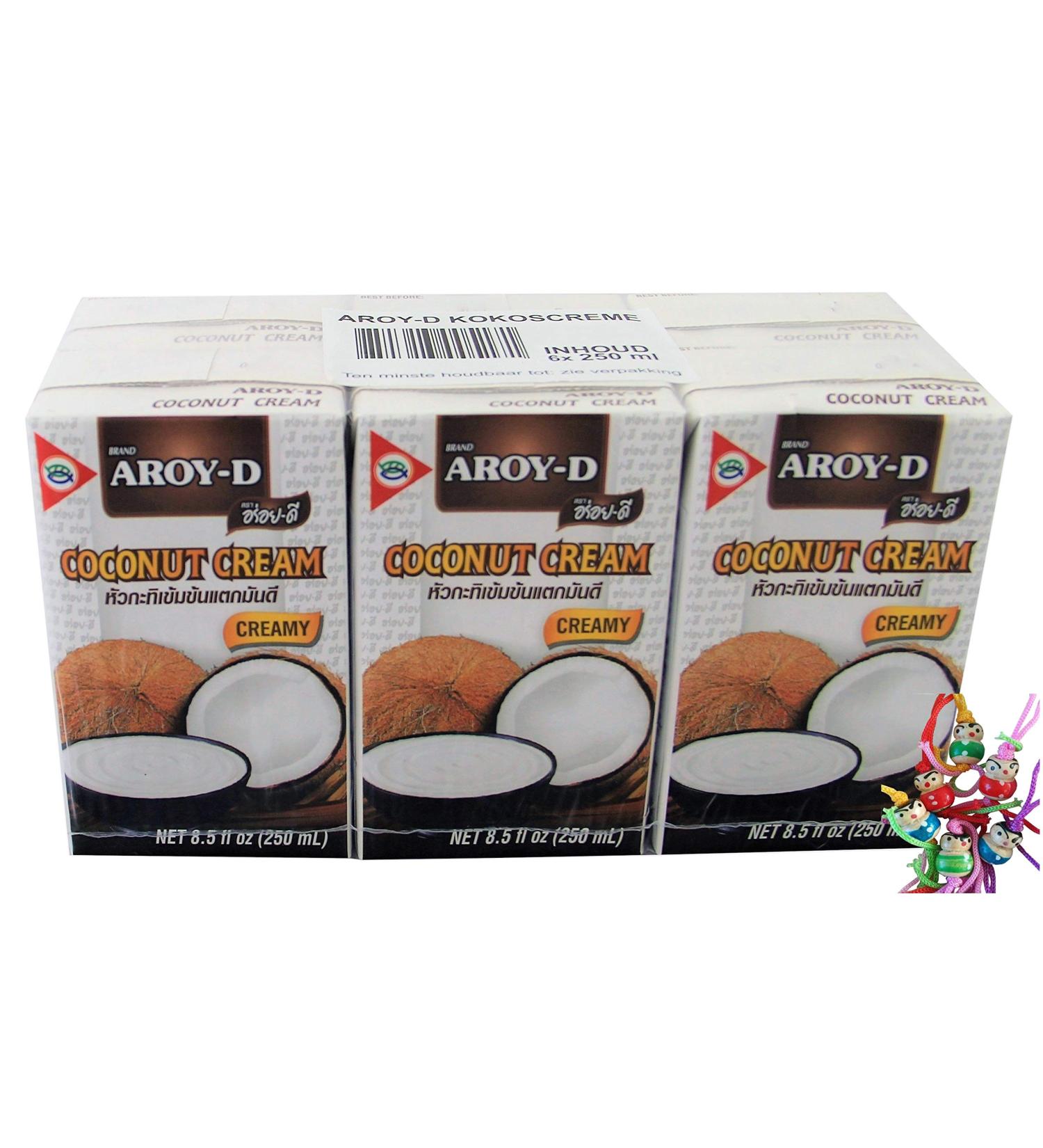 YOAXIA - 6 Series Pack - 6x 250ml AROY -D coconut cream with E435 / coconut cream / coconut cream / Coconut Cream + a small lucky catus