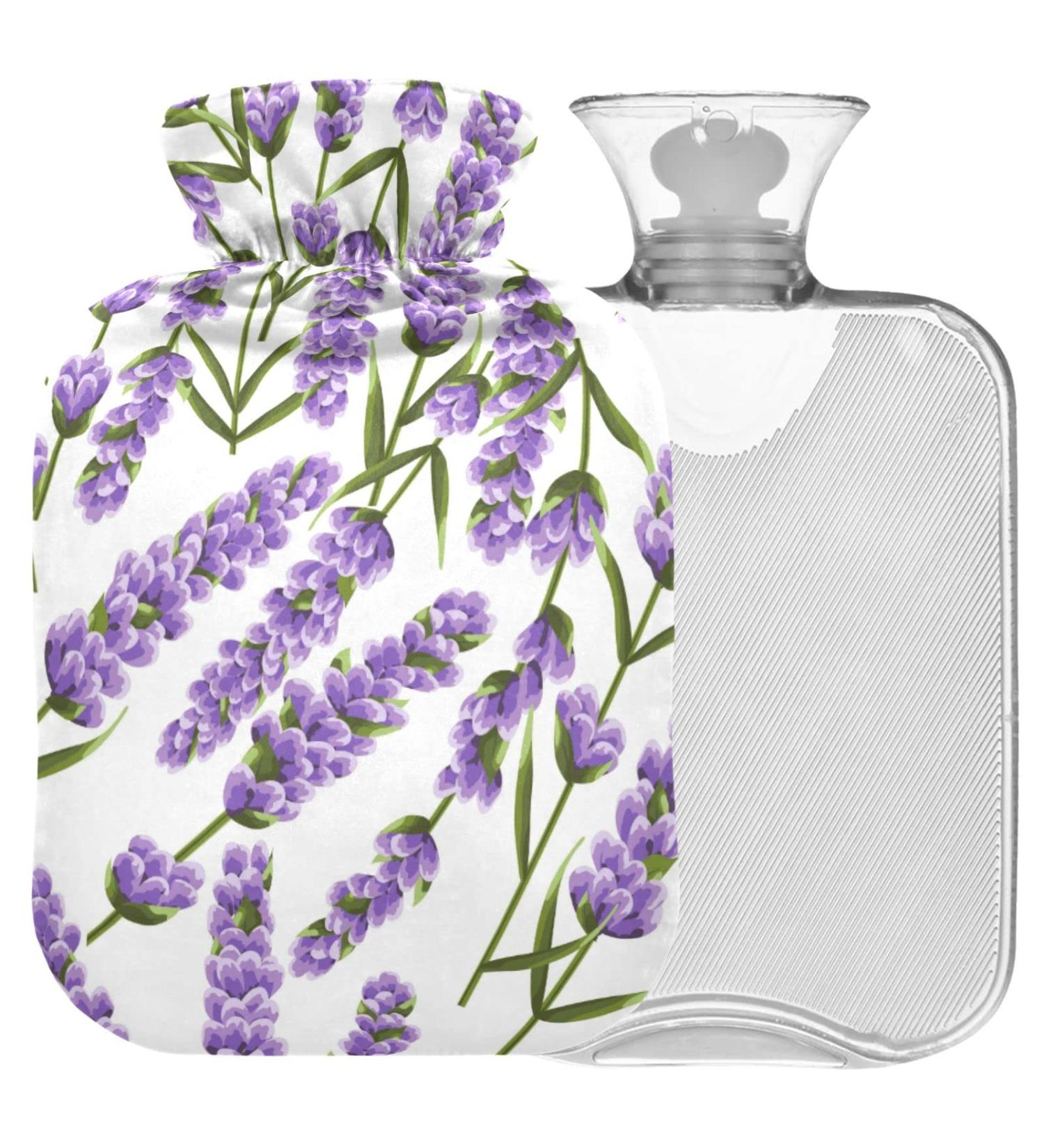 Shop Naanle 2L Hot Water Bottle - Purple Lavender Flower | Menstrual Cramps Relief & Heat Therapy - International Shipping Available - Buy Online on GoSupps.com