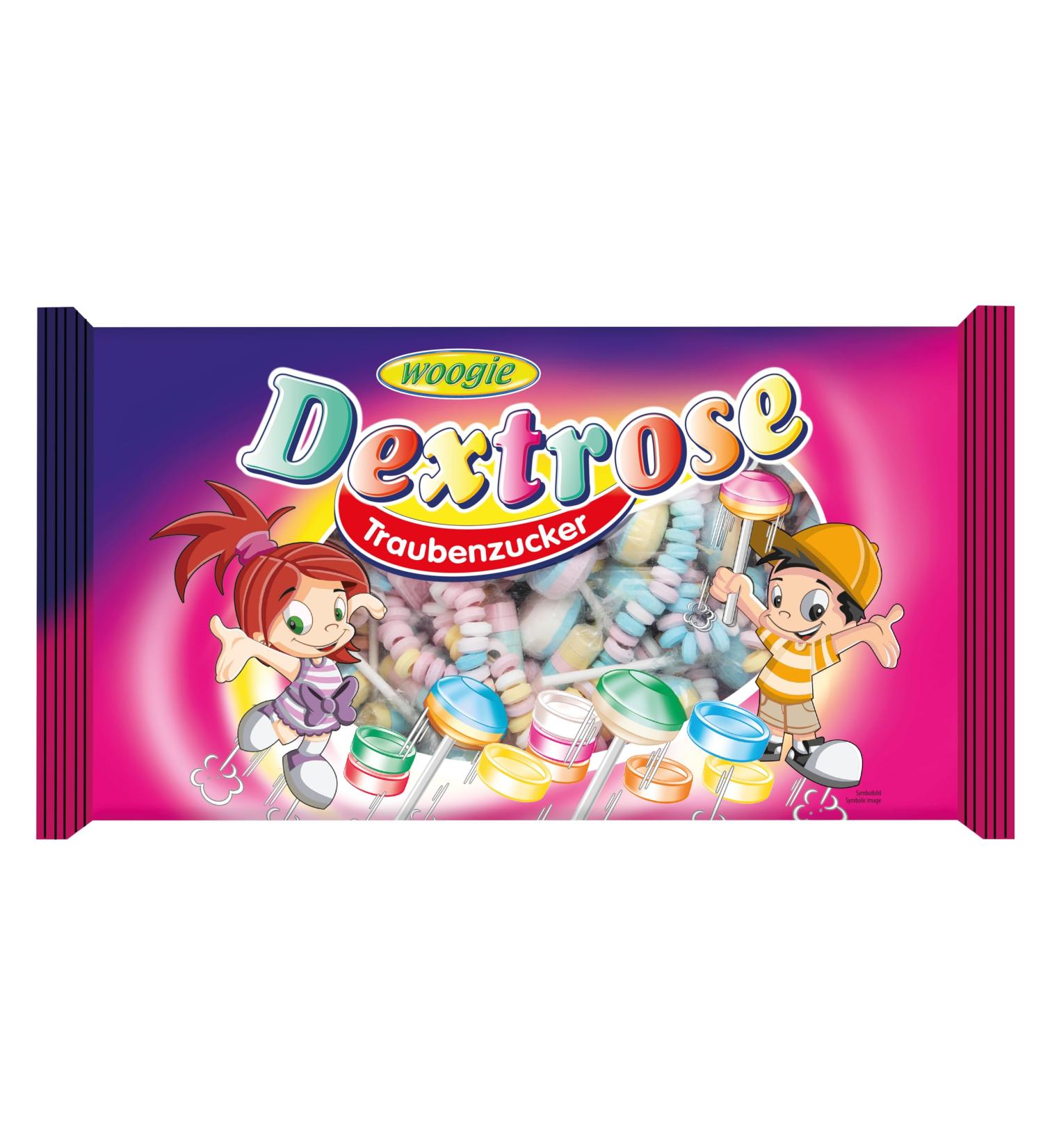 Woogie Woogie Dextrose 3-Pack Party Bags 400g | Large Candy Pack | Colorful Lollipops Watches & Sugar Chains | Ideal for Children's Birthdays | With Smiley Face Stickers