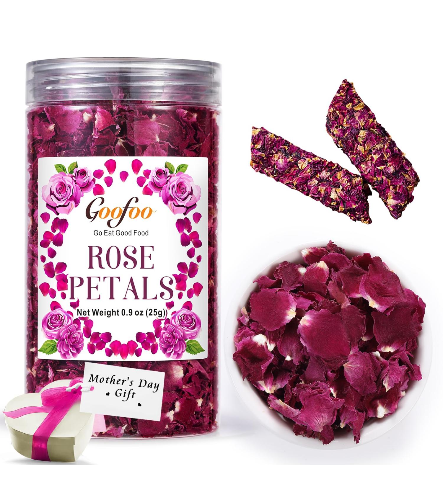 Dried Rose Peatls Whole Dry Roses Flower Buds Edible Natural Pure Organic Roses Herb for Drinking DIY Gift 0.9 oz - Buy Online on GoSupps.com