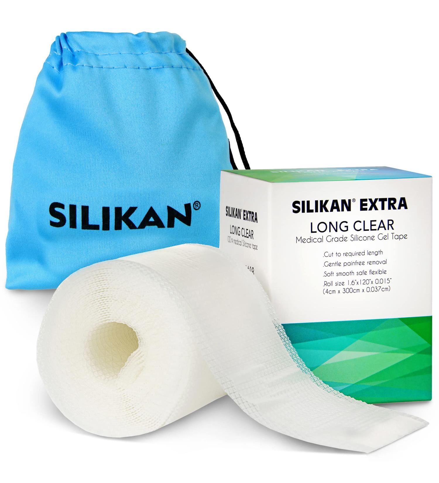 Silikan Clear Extra-Long Silicone Gel Scar Tape - Reusable Water-Resistant Healing Strips for Surgical Scars, C-Section, Tummy Tuck, Face, Neck - Scar Treatment Post Surgery - Buy Online on GoSupps.com