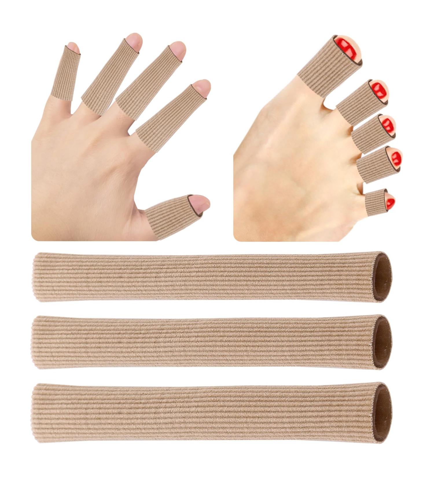 Buy Sibba 3-Piece Gel Toe Pillow Tubes | Breathable Toe Protectors & Cushions for Pain Relief | Sizes S M L | Chicken Eye Relief Skin Tone Options - Buy Online on GoSupps.com