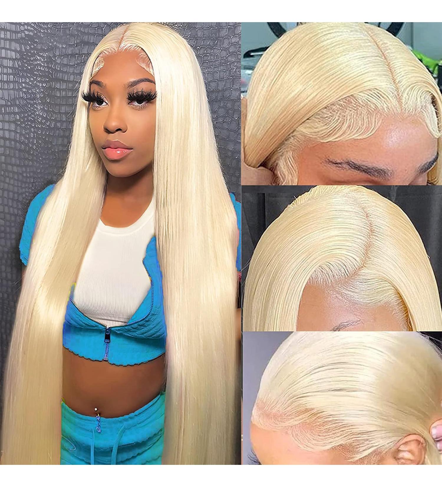 Hotlove 613 Lace Front Wig 20 Inch 13x6 HD Transparent Blonde Wig for Women - Pre Plucked 12A Straight Human Hair with Baby Hair - Buy Online on GoSupps.com
