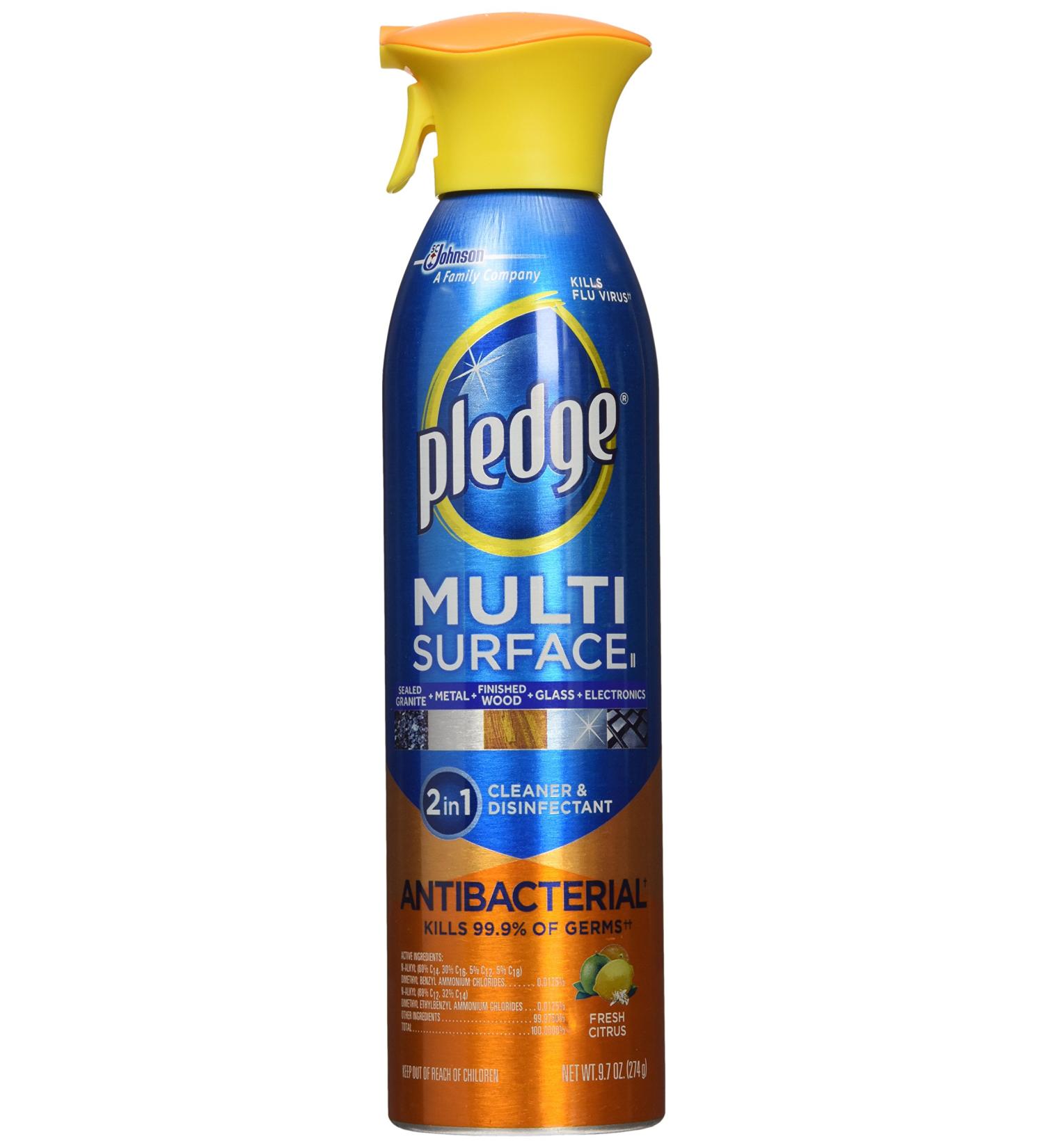 Pledge Multi Surface Antibacterial Cleaner - Citrus Scent Aerosol 9.7 Oz | Shop Internationally - Buy Online on GoSupps.com